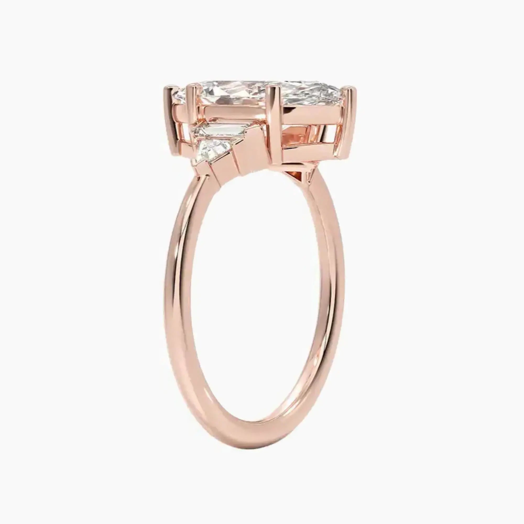Honora Five Stone Marquise Designer 2 Carat Lab Grown Diamond Engagement Ring in 14K White Gold