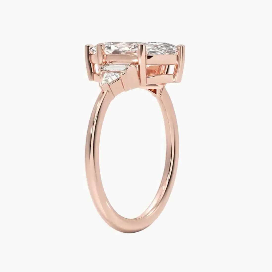 Honora Five Stone Marquise Designer Diamond Ring Setting in 14K Rose Gold