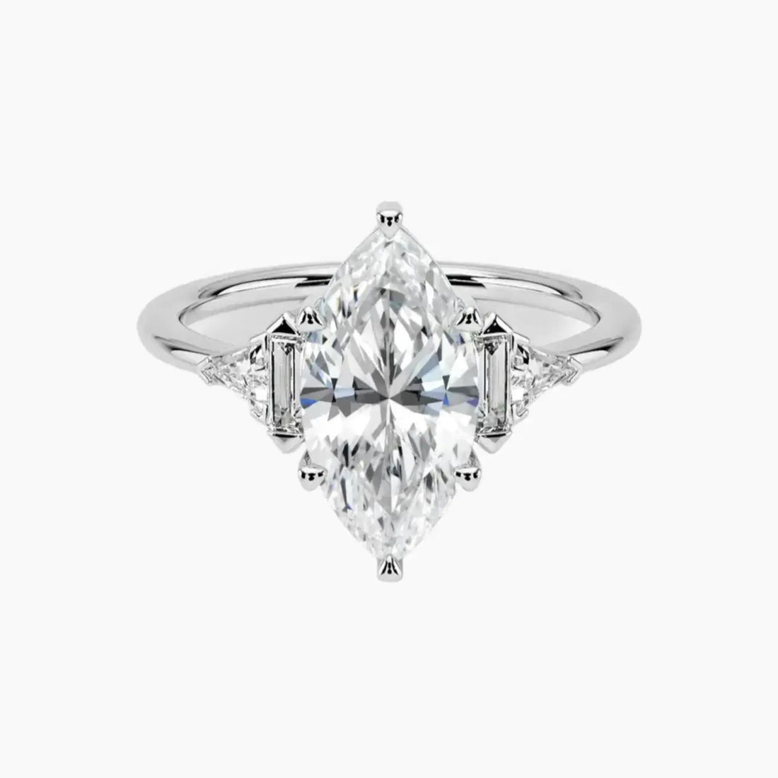 Honora Five Stone Marquise Designer 3 Carat Lab Grown Diamond Engagement Ring in 14K Rose Gold