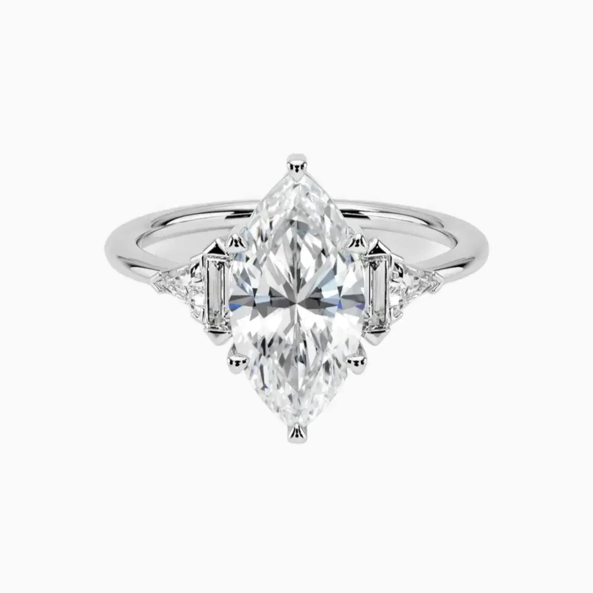 Honora Five Stone Marquise Designer 2 Carat Lab Grown Diamond Engagement Ring in 14K Rose Gold