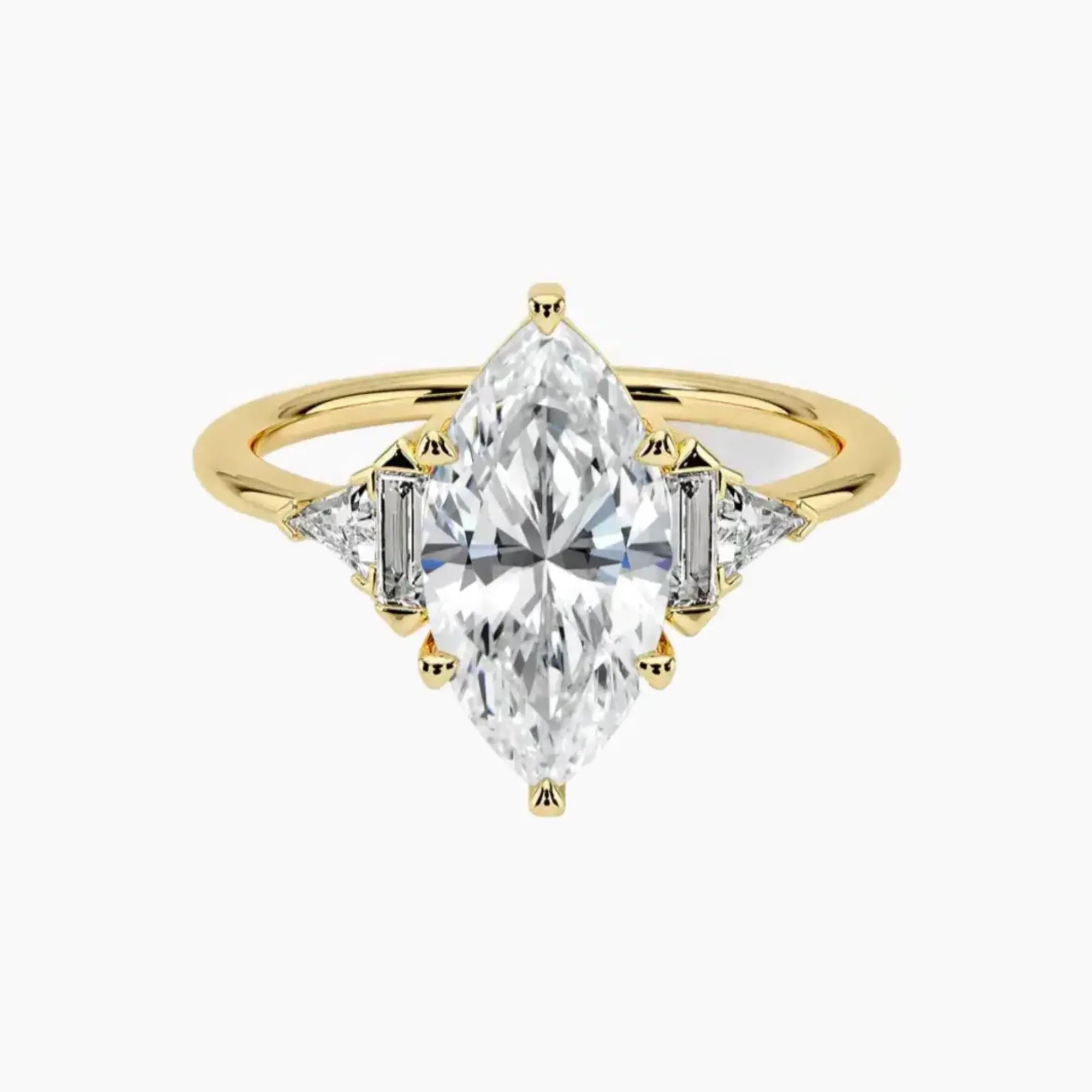 Honora Five Stone Marquise Designer 2 Carat Lab Grown Diamond Engagement Ring in 18K Rose Gold