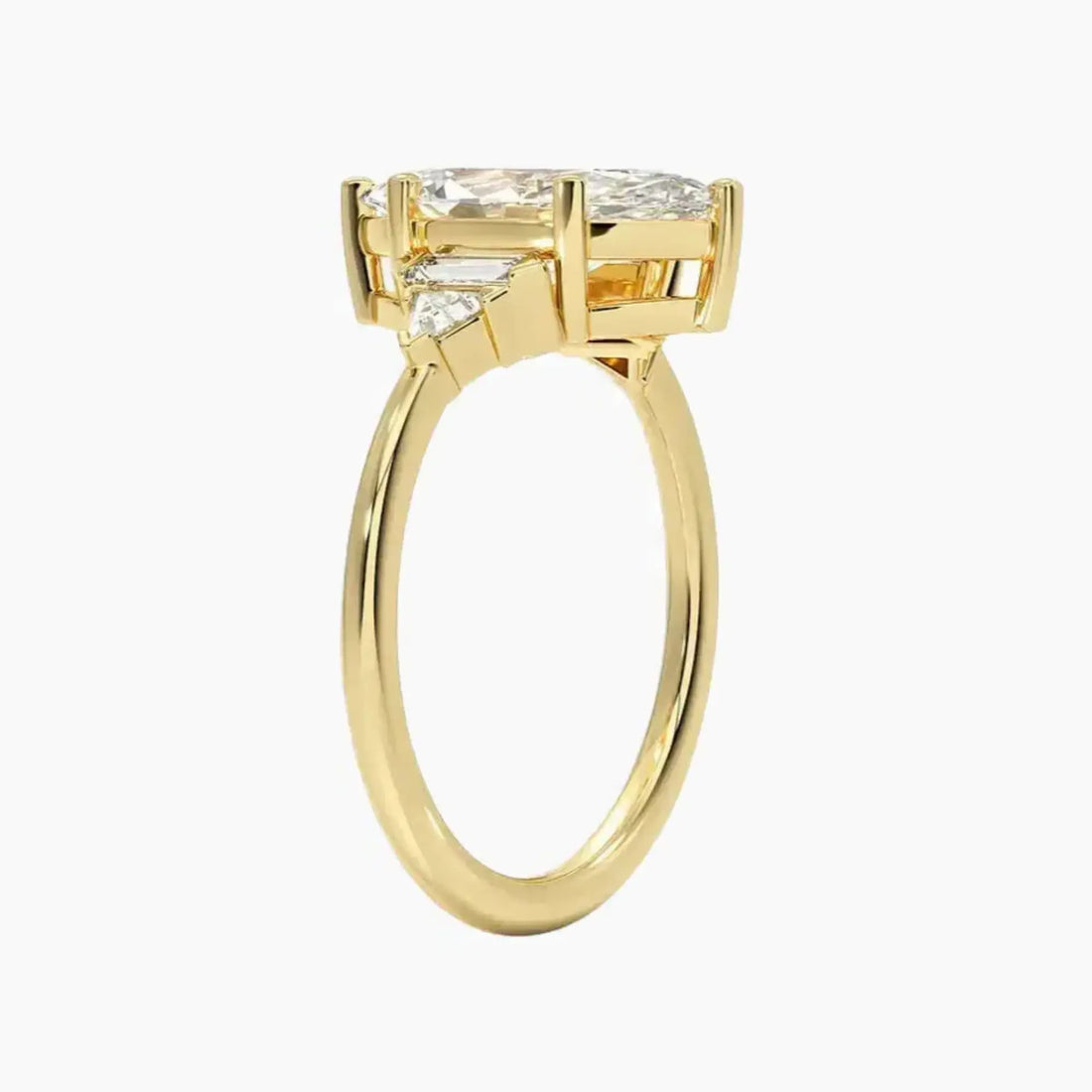 Honora Five Stone Marquise Designer Diamond Ring Setting in 14K Yellow Gold