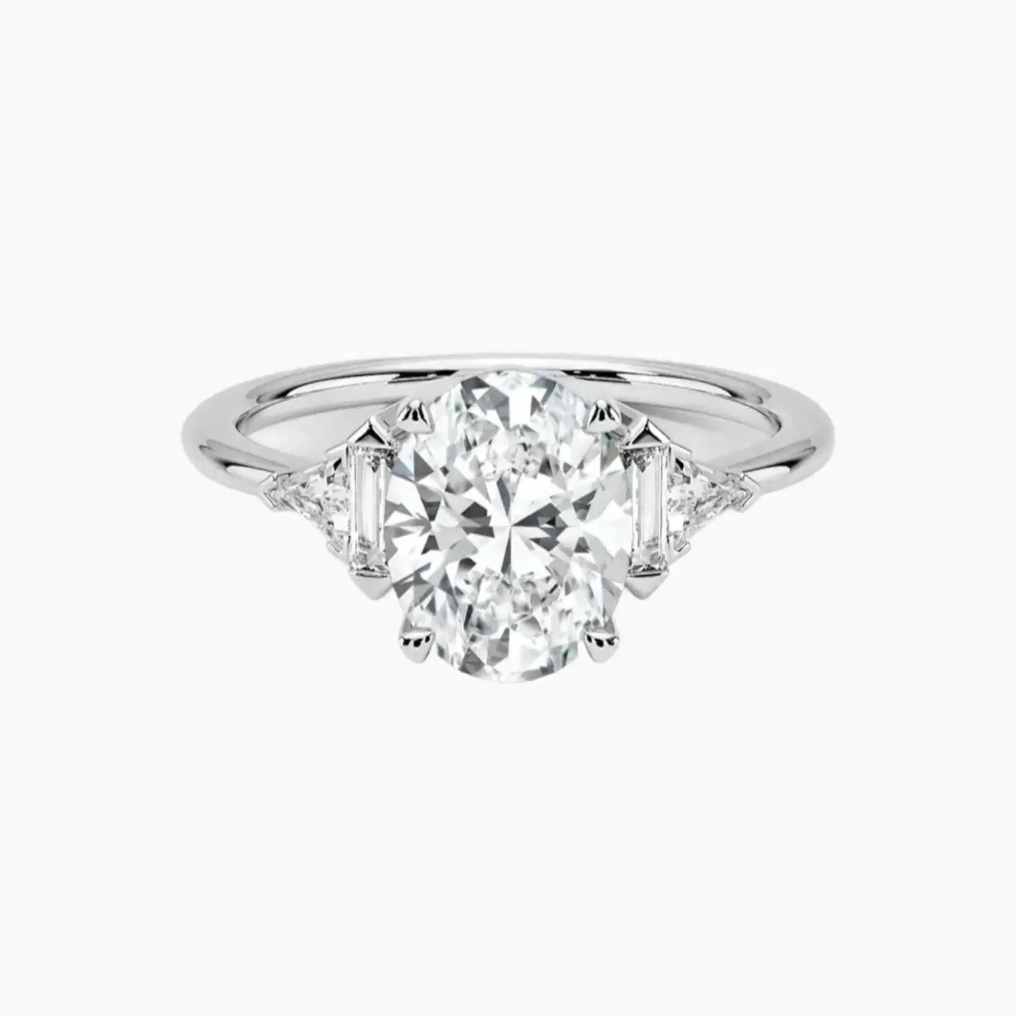Honora Five Stone Oval Designer Diamond Ring Setting in 18K Yellow Gold