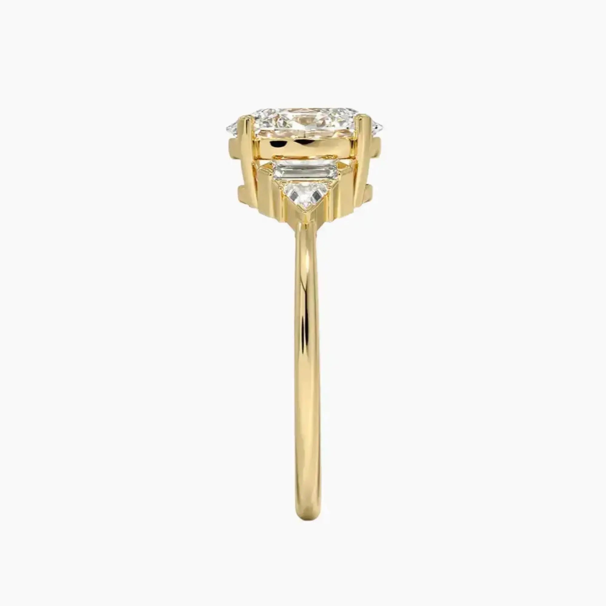 Honora Five Stone Oval Designer Diamond Ring Setting in 14K Yellow Gold