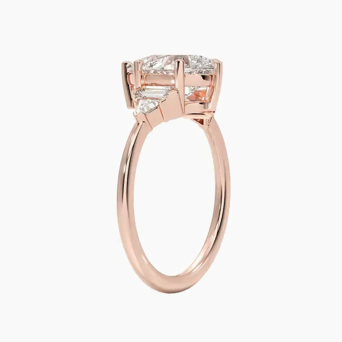Honora Five Stone Pear Designer 1 Carat Lab Grown Diamond Engagement Ring in 14K Yellow Gold