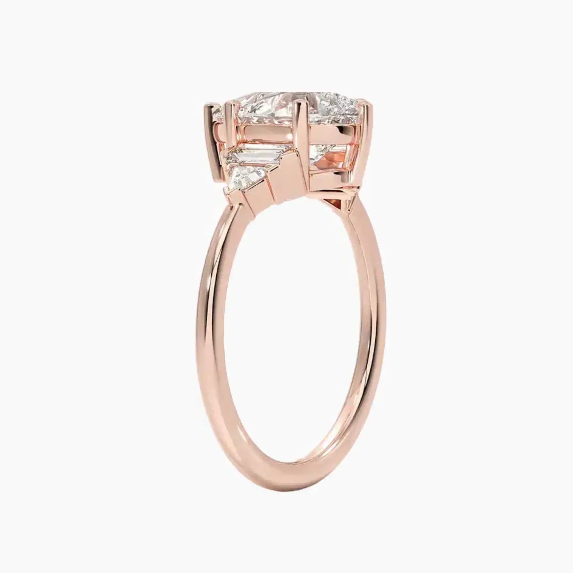 Honora Five Stone Pear Designer 3 Carat Lab Grown Diamond Engagement Ring in 18K White Gold