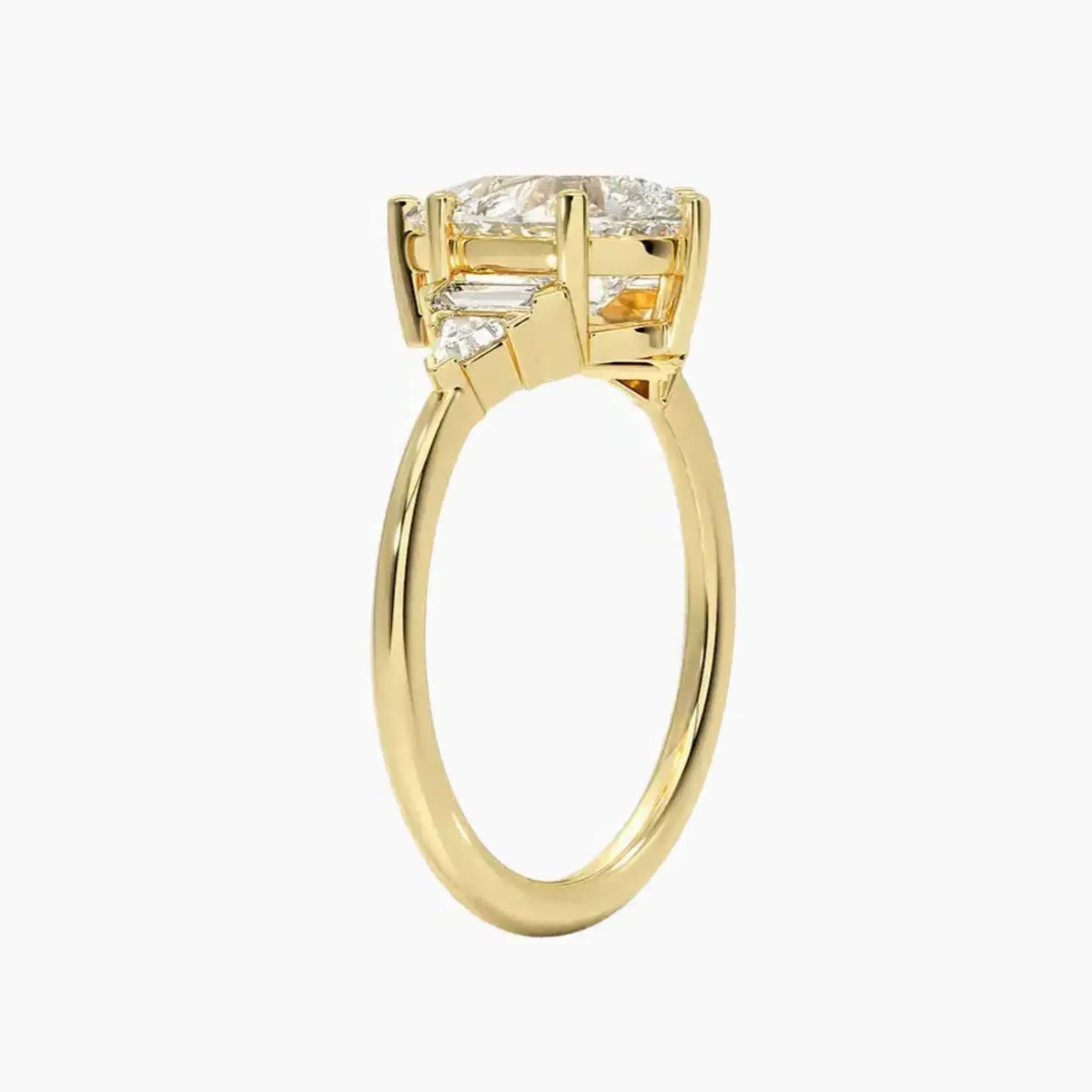 Honora Five Stone Pear Designer 1.5 Carat Lab Grown Diamond Engagement Ring in 18K Yellow Gold
