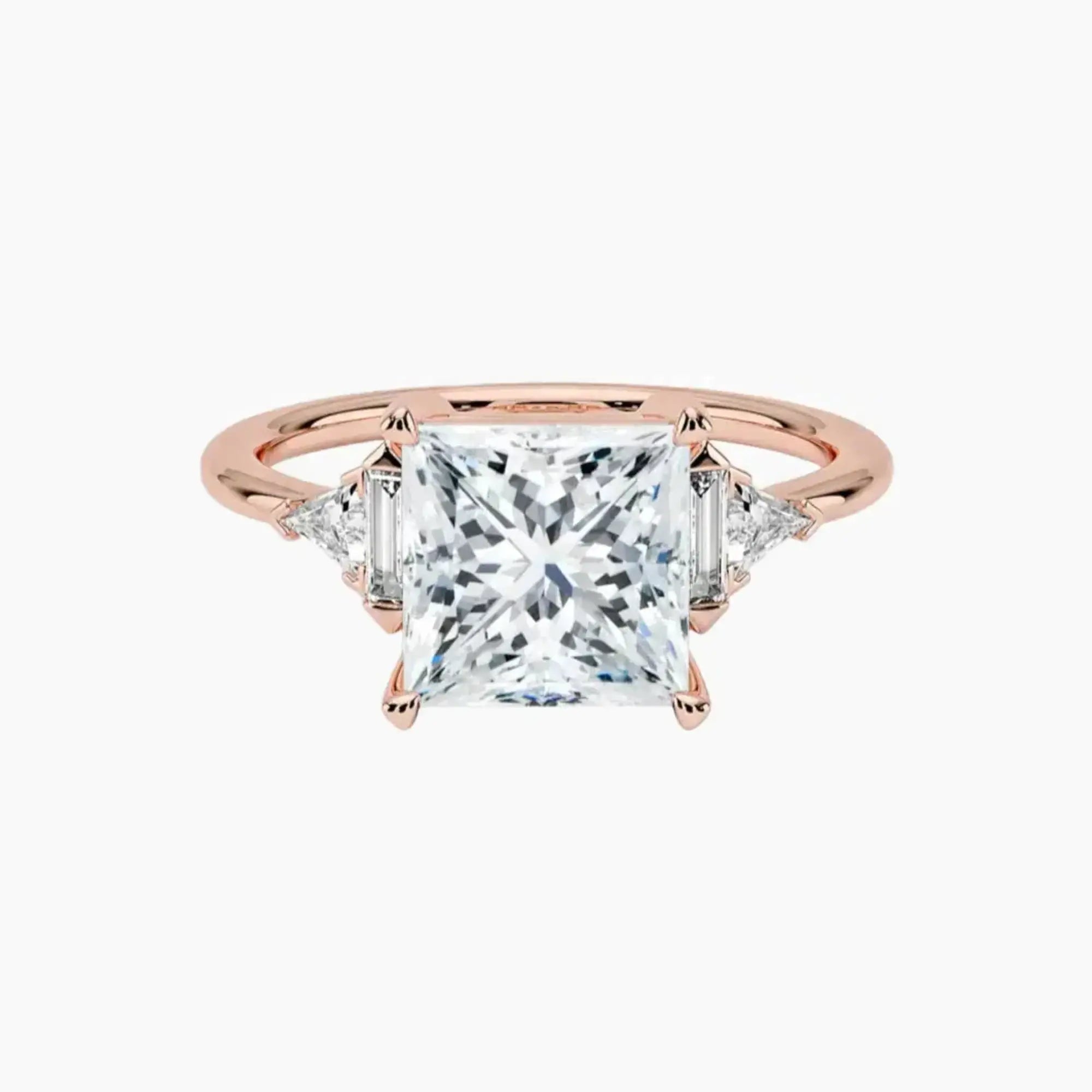 Honora Five Stone Princess Designer 2.5 Carat Lab Grown Diamond Engagement Ring in 14K White Gold