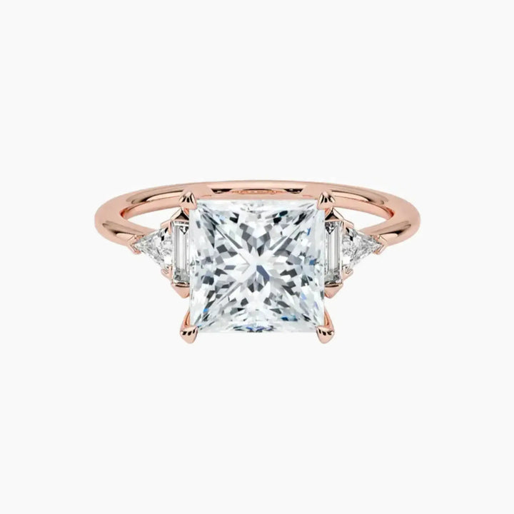 Honora Five Stone Princess Designer 1 Carat Lab Grown Diamond Engagement Ring in 14K Rose Gold