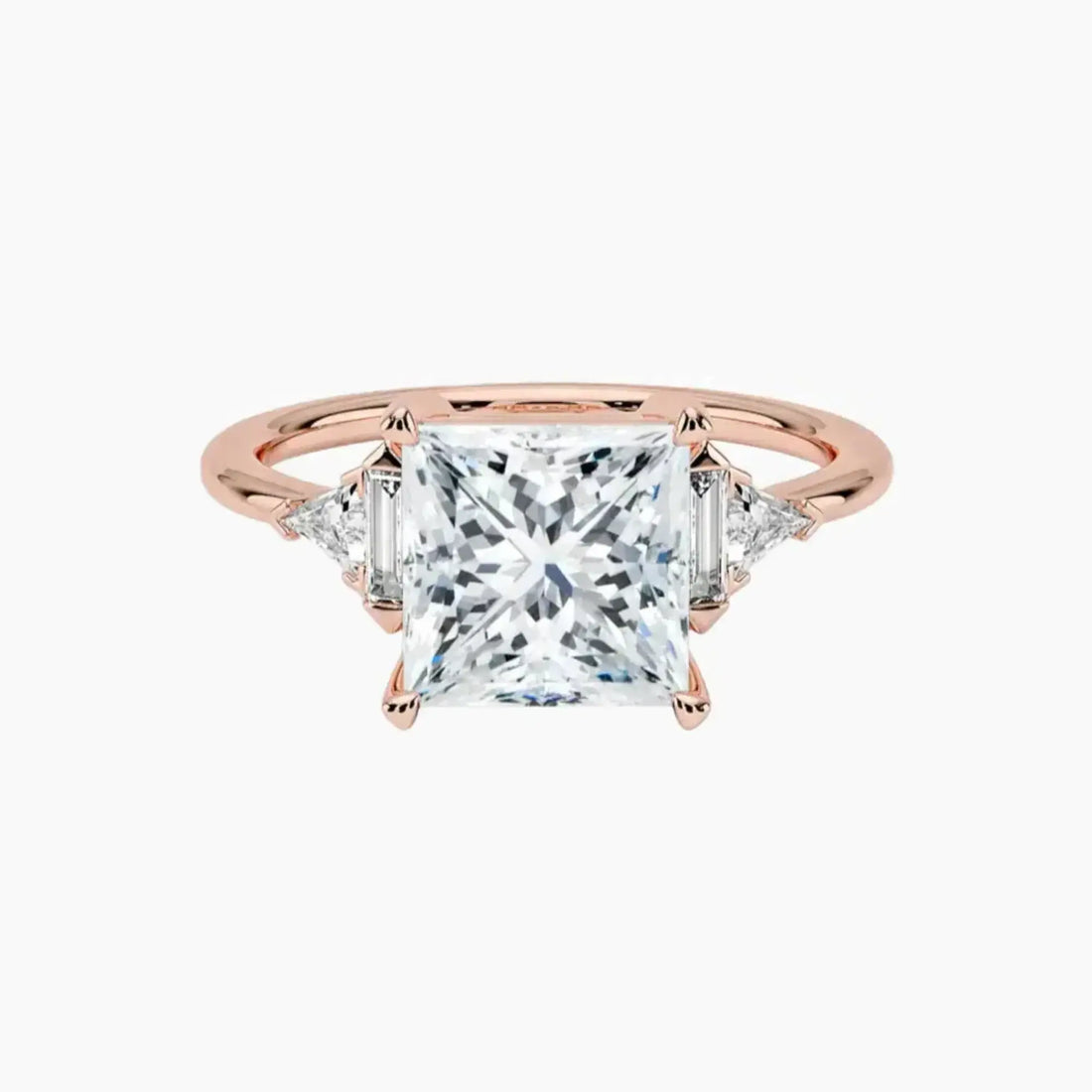 Honora Five Stone Princess Designer Diamond Ring Setting in 18K Yellow Gold