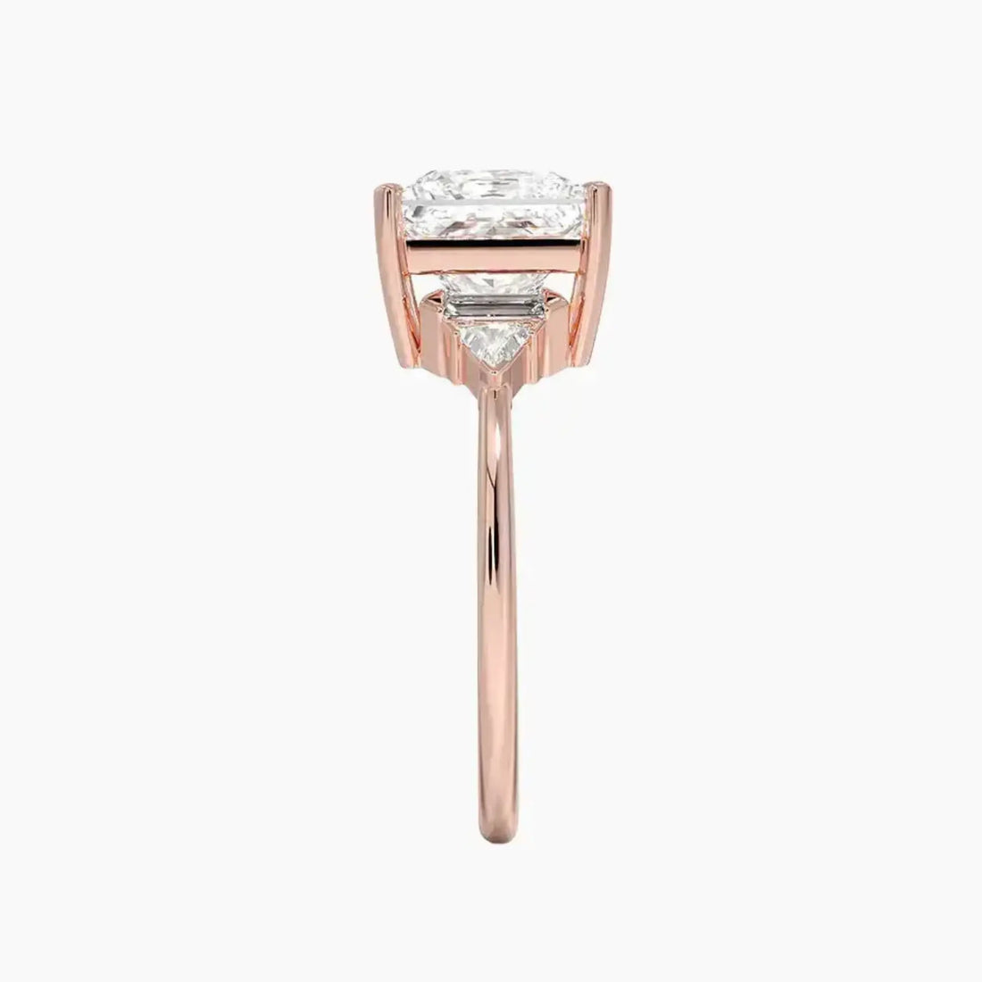 Honora Five Stone Princess Designer Diamond Ring Setting in 18K Rose Gold