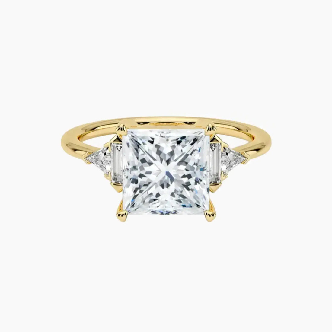 Honora Five Stone Princess Designer 2.5 Carat Lab Grown Diamond Engagement Ring in 18K White Gold