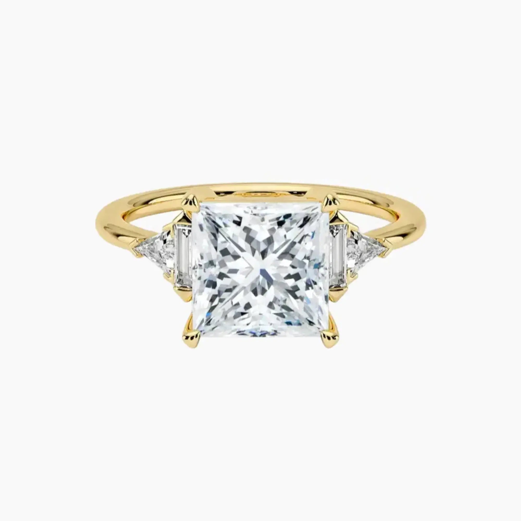 Honora Five Stone Princess Designer 2.5 Carat Lab Grown Diamond Engagement Ring in 18K Rose Gold