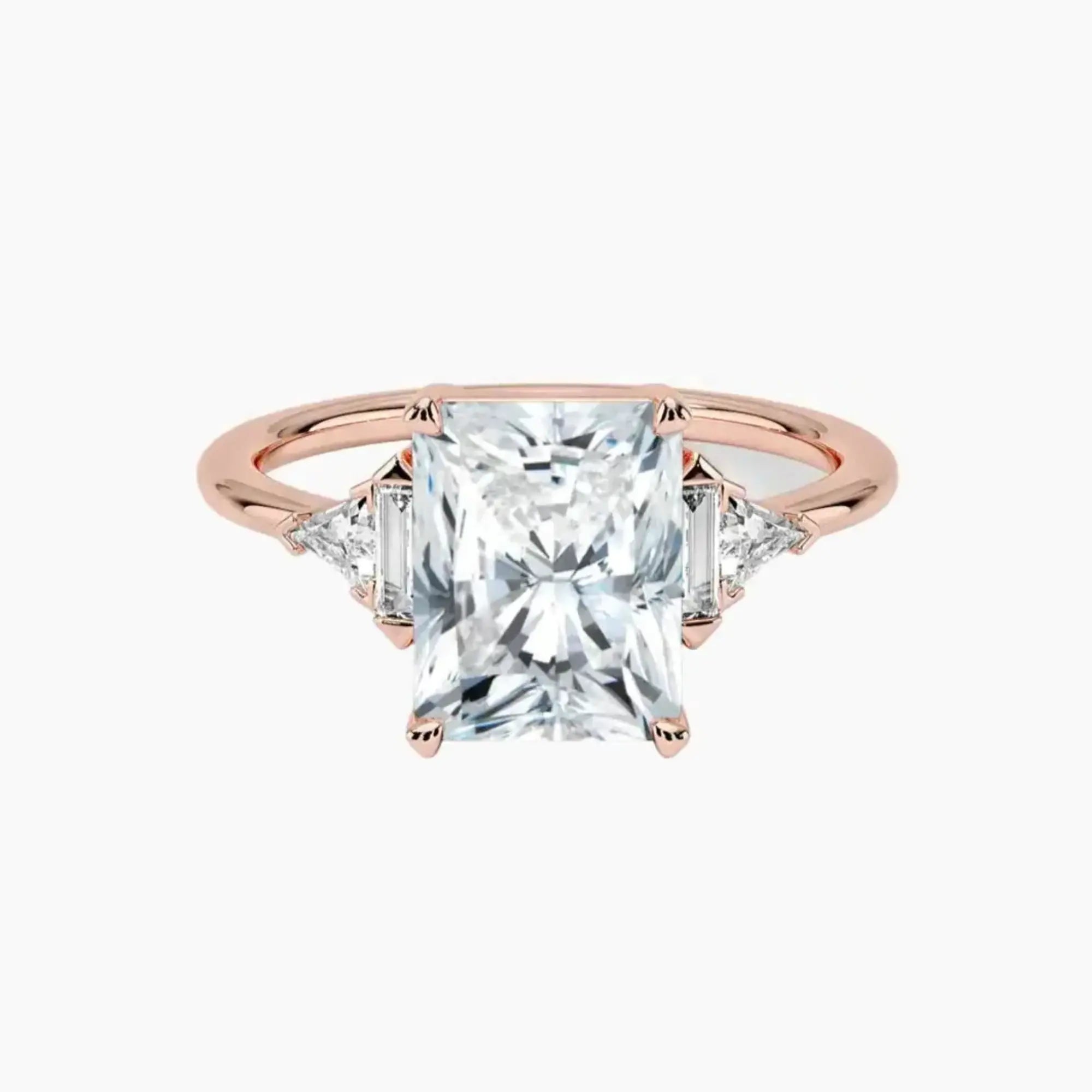 Honora Five Stone Radiant Designer Diamond Ring Setting in 14K Yellow Gold