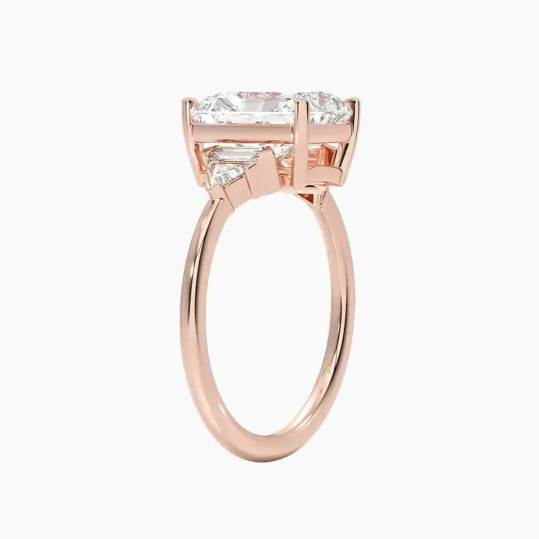 Honora Five Stone Radiant Designer 2 Carat Lab Grown Diamond Engagement Ring in 18K Rose Gold