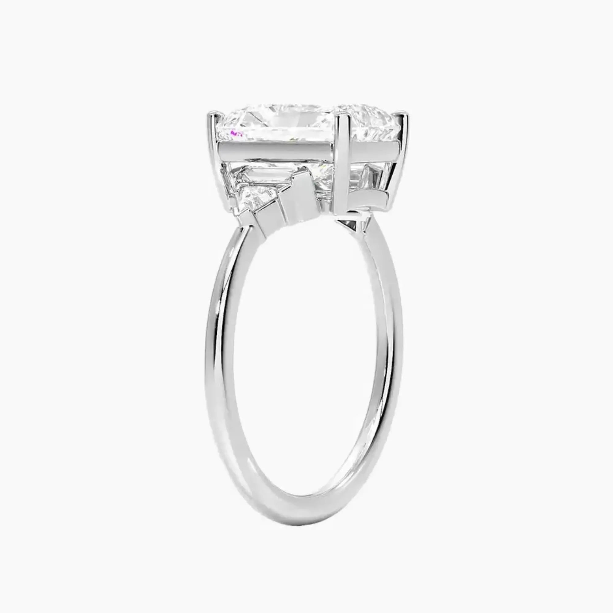 Honora Five Stone Radiant Designer Diamond Ring Setting in 18K White Gold