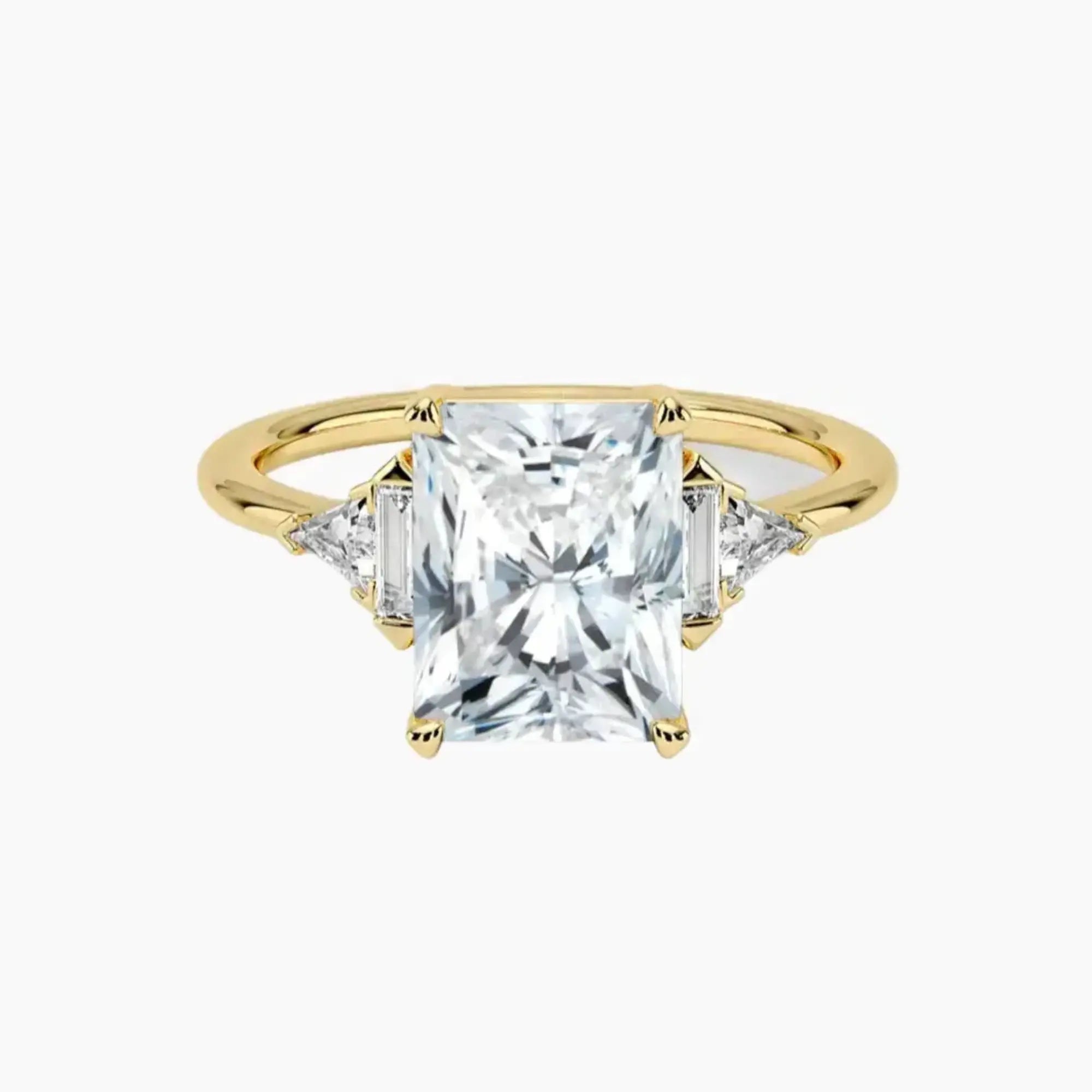 Honora Five Stone Radiant Designer 3 Carat Lab Grown Diamond Engagement Ring in 18K Yellow Gold