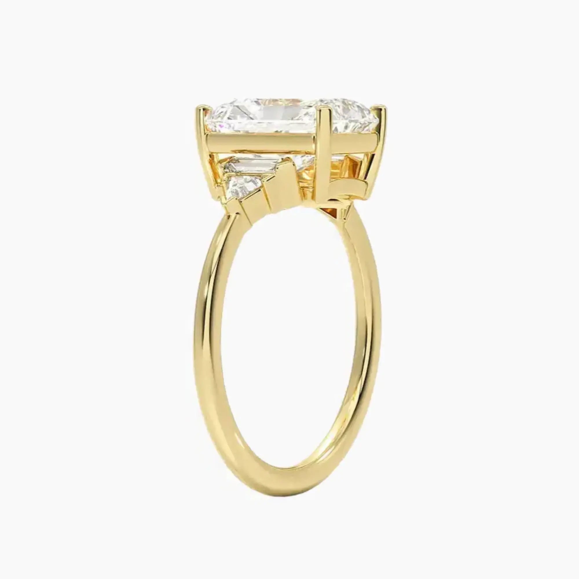 Honora Five Stone Radiant Designer 3 Carat Lab Grown Diamond Engagement Ring in 18K Rose Gold