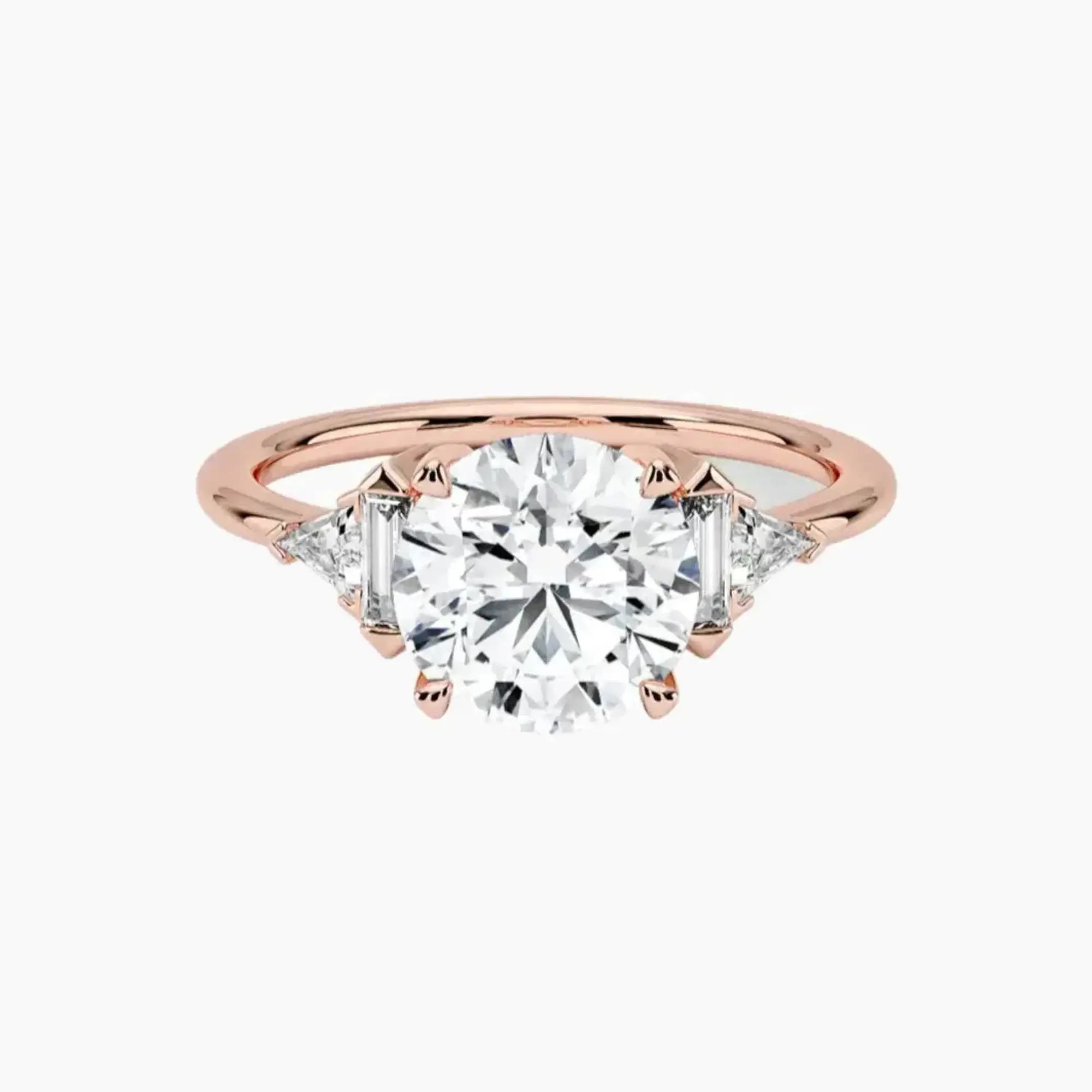 Honora Five Stone Round Designer Diamond Ring Setting in 18K White Gold