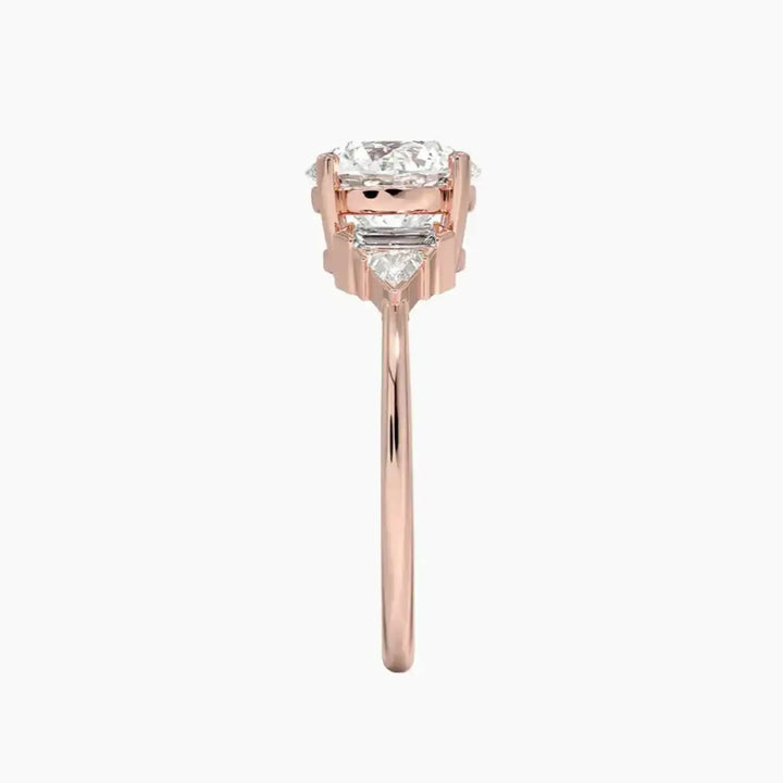 Honora Five Stone Round Designer 3 Carat Lab Grown Diamond Engagement Ring in 18K Yellow Gold