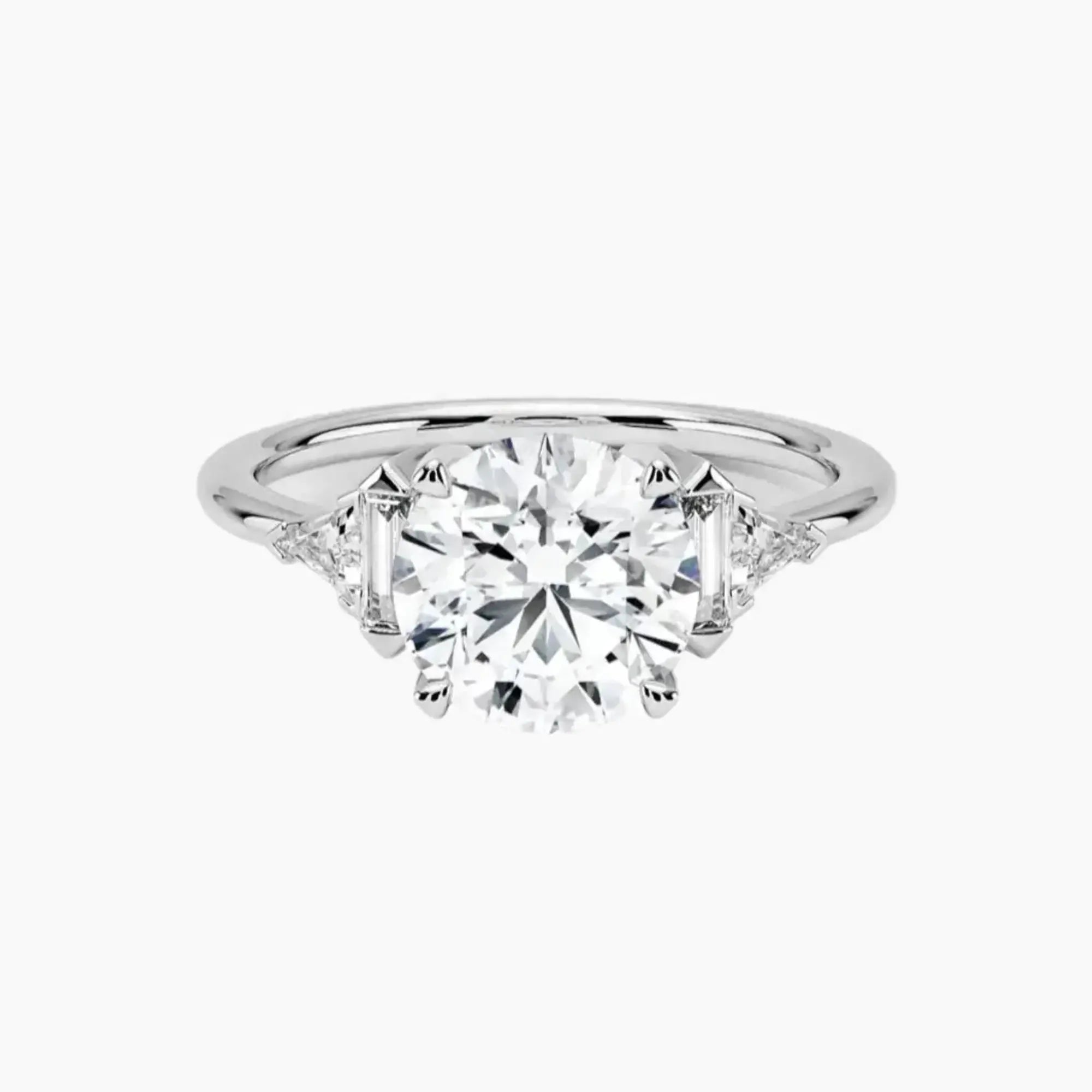 Honora Five Stone Round Designer Diamond Ring Setting in 14K Rose Gold