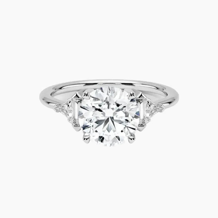 Honora Five Stone Round Designer 1 Carat Lab Grown Diamond Engagement Ring in 18K White Gold