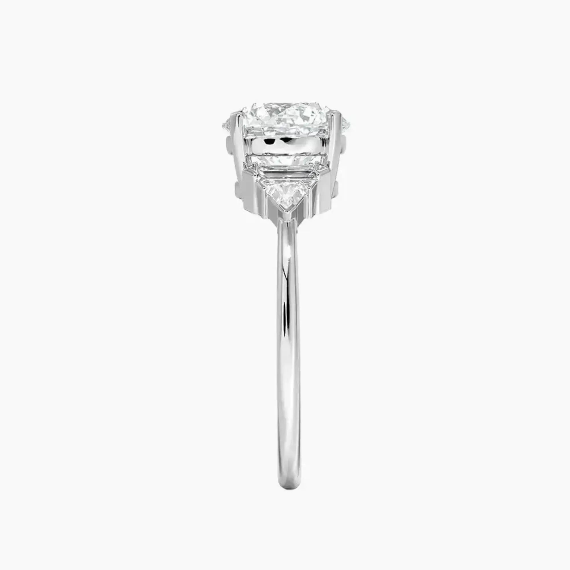 Honora Five Stone Round Designer 3 Carat Lab Grown Diamond Engagement Ring in 14K White Gold