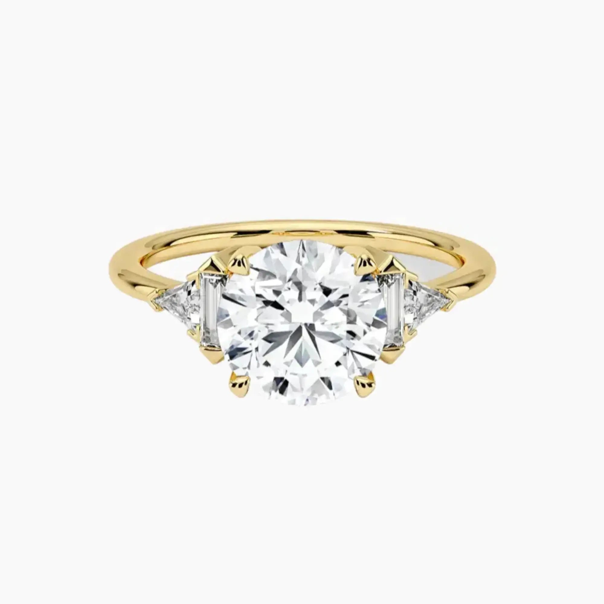 Honora Five Stone Round Designer 2 Carat Lab Grown Diamond Engagement Ring in 14K Yellow Gold