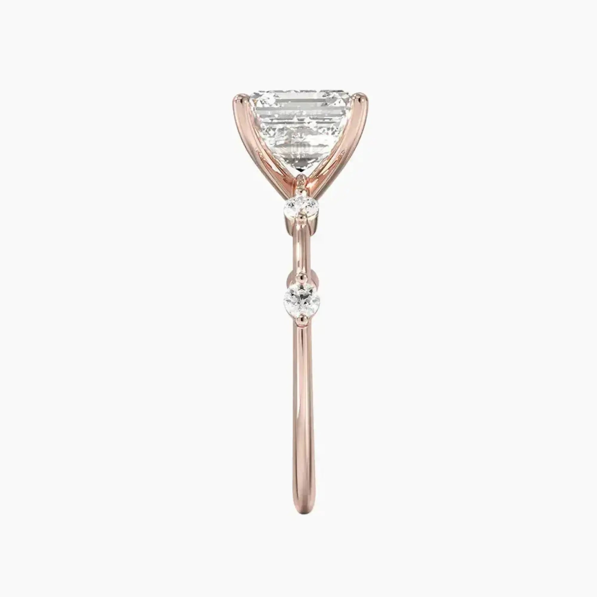 Sena Asscher Designer Diamond Ring Setting in 14K White Gold