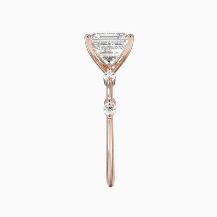 Sena Asscher Designer 3 Carat Lab Grown Diamond Engagement Ring in 18K Yellow Gold