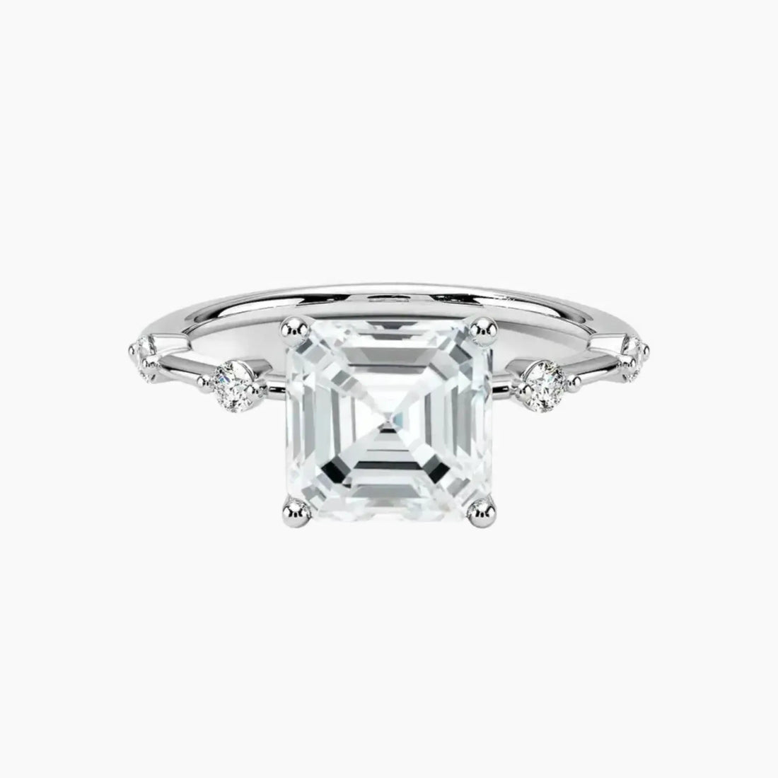 Sena Asscher Designer Diamond Ring Setting in 18K Rose Gold