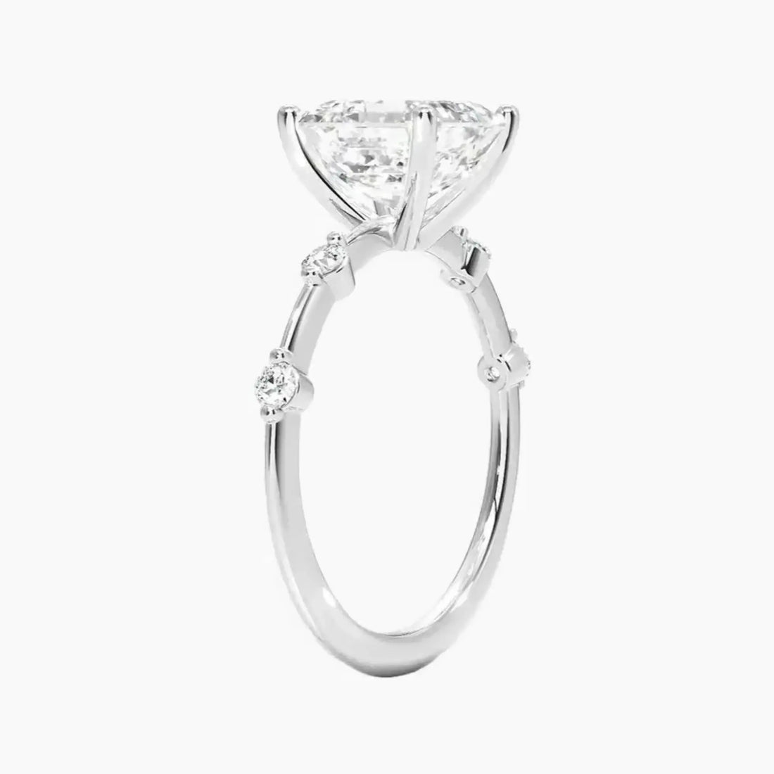 Sena Asscher Designer Diamond Ring Setting in 18K Yellow Gold