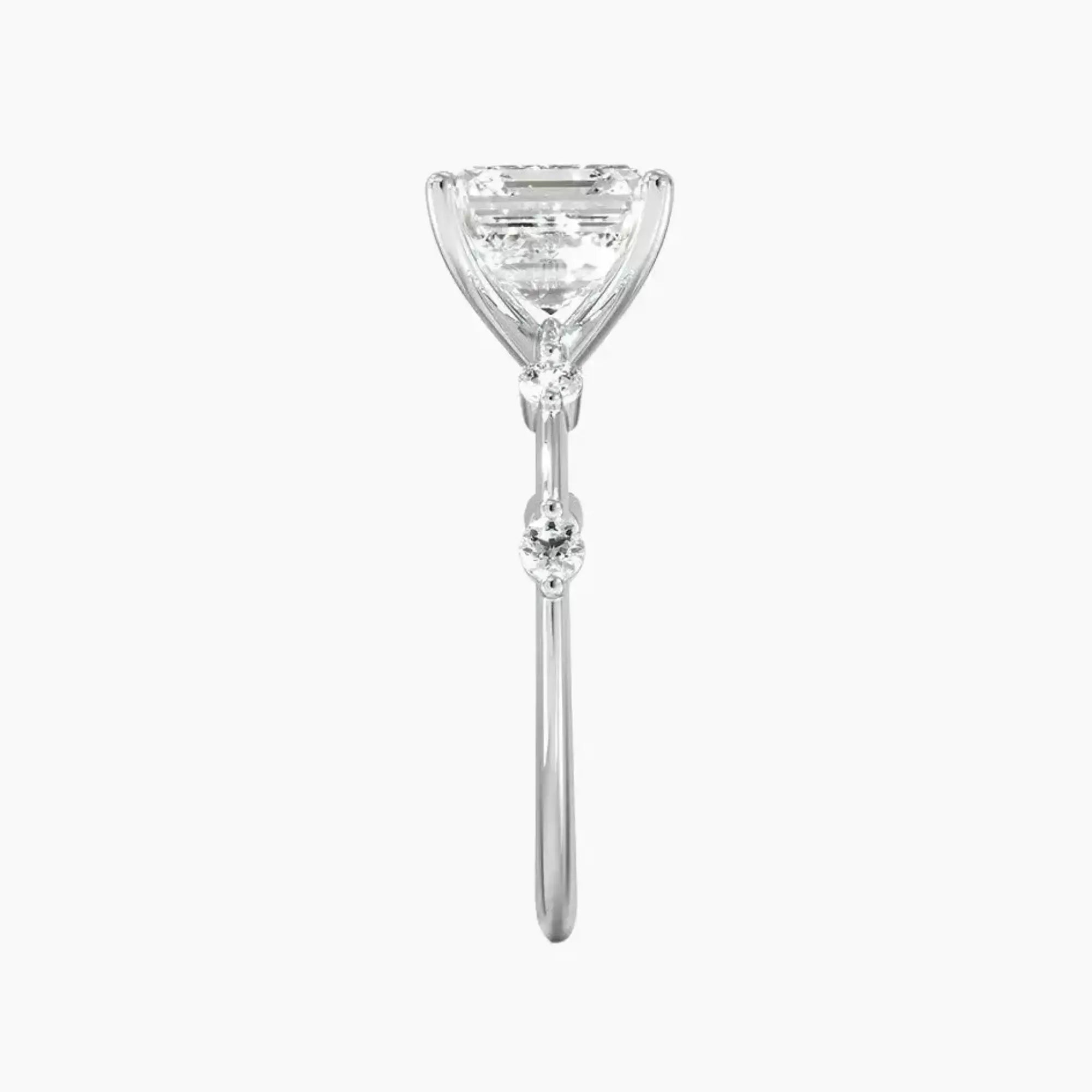 Sena Asscher Designer 2.5 Carat Lab Grown Diamond Engagement Ring in 18K White Gold