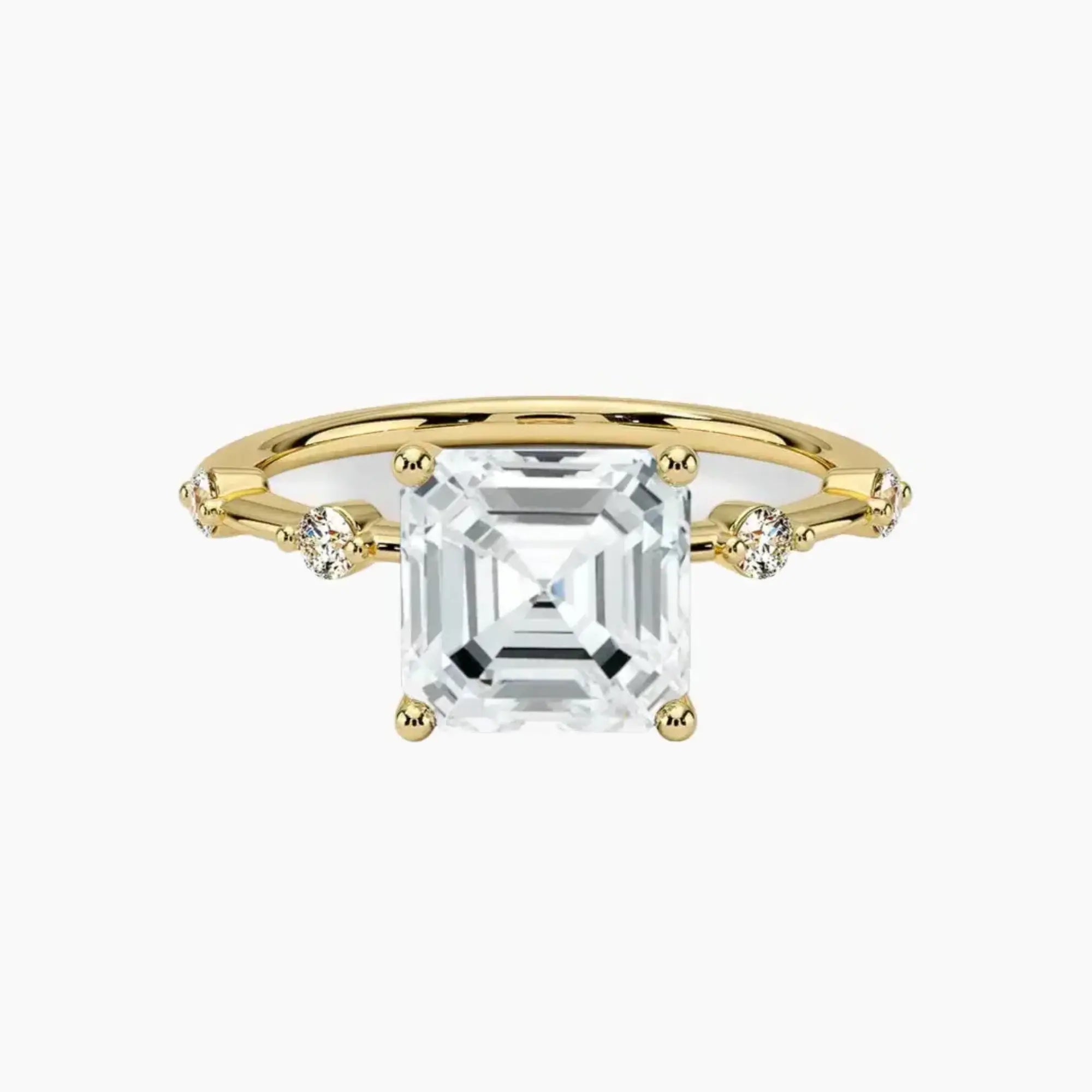 Sena Asscher Designer 1.5 Carat Lab Grown Diamond Engagement Ring in 14K White Gold