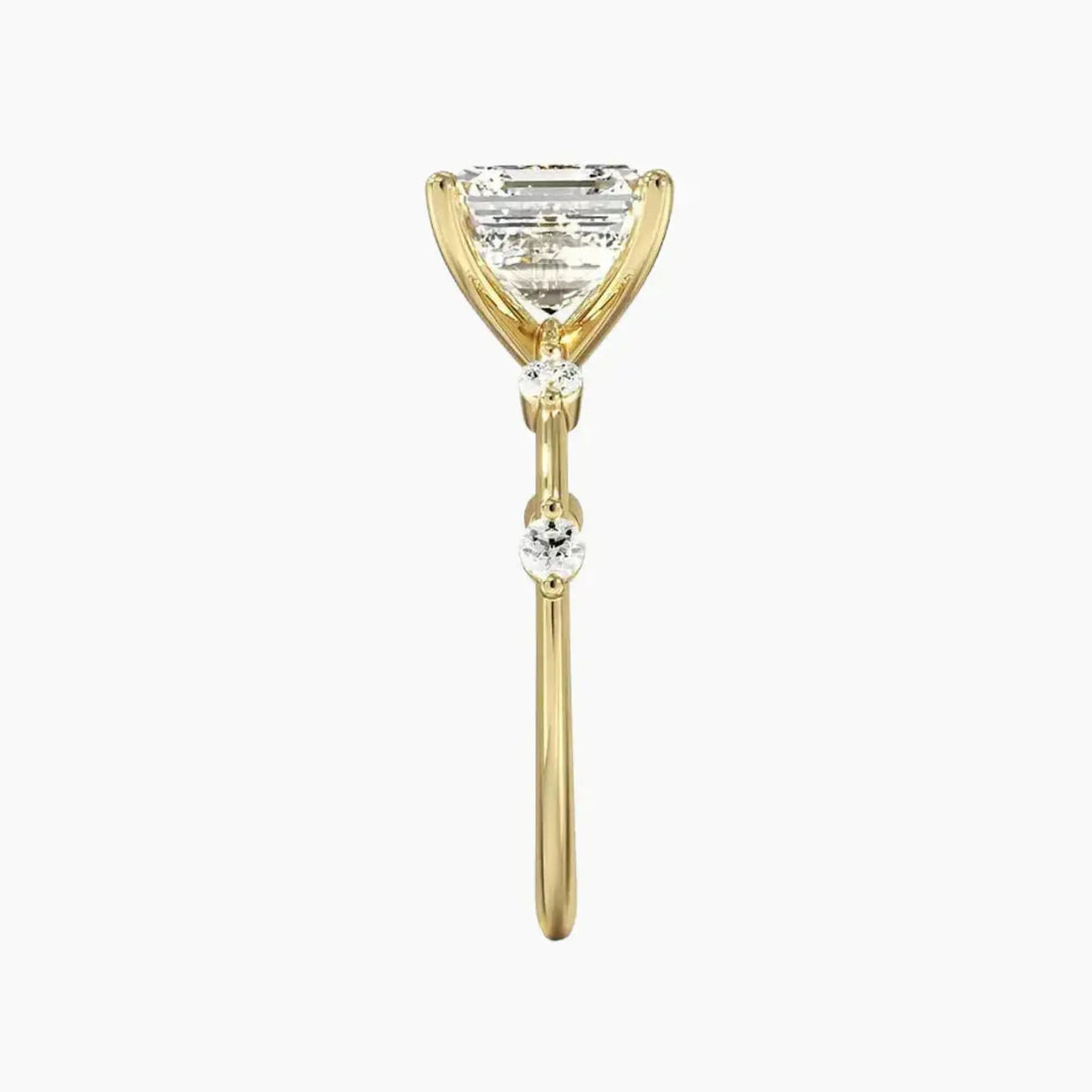 Sena Asscher Designer 2 Carat Lab Grown Diamond Engagement Ring in 14K Yellow Gold