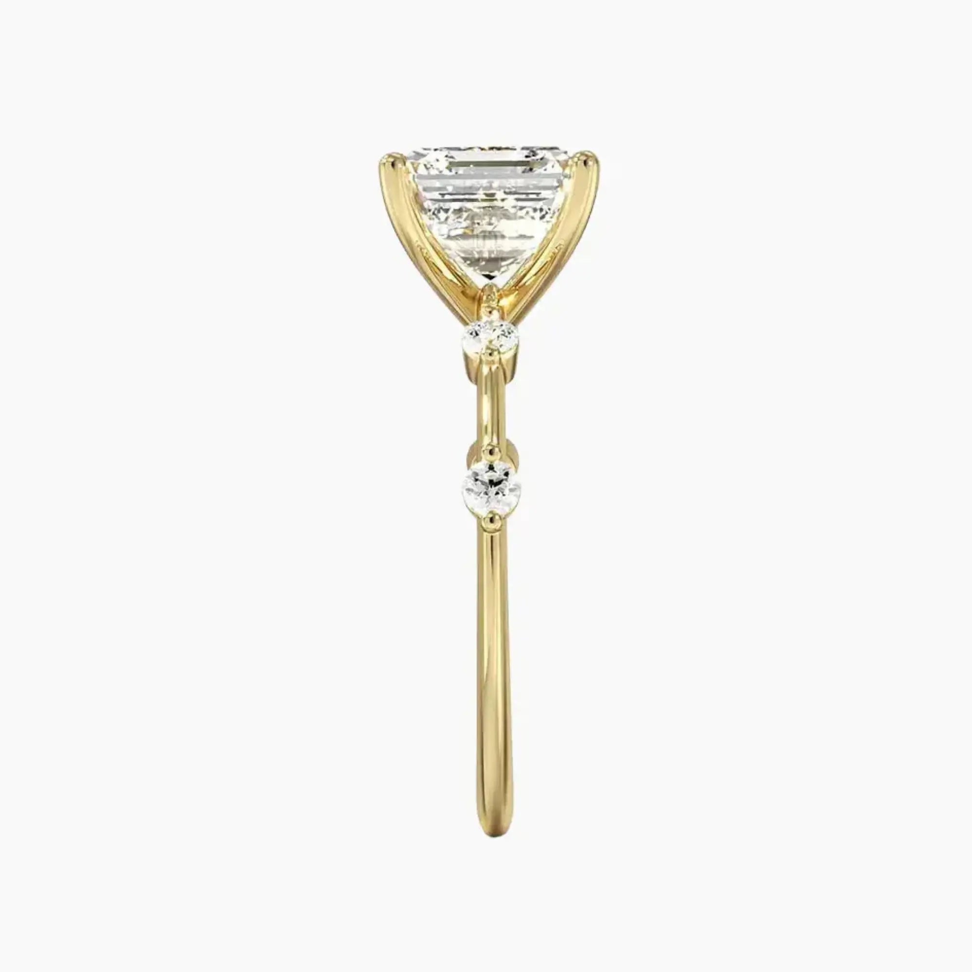 Sena Asscher Designer 2.5 Carat Lab Grown Diamond Engagement Ring in 18K White Gold