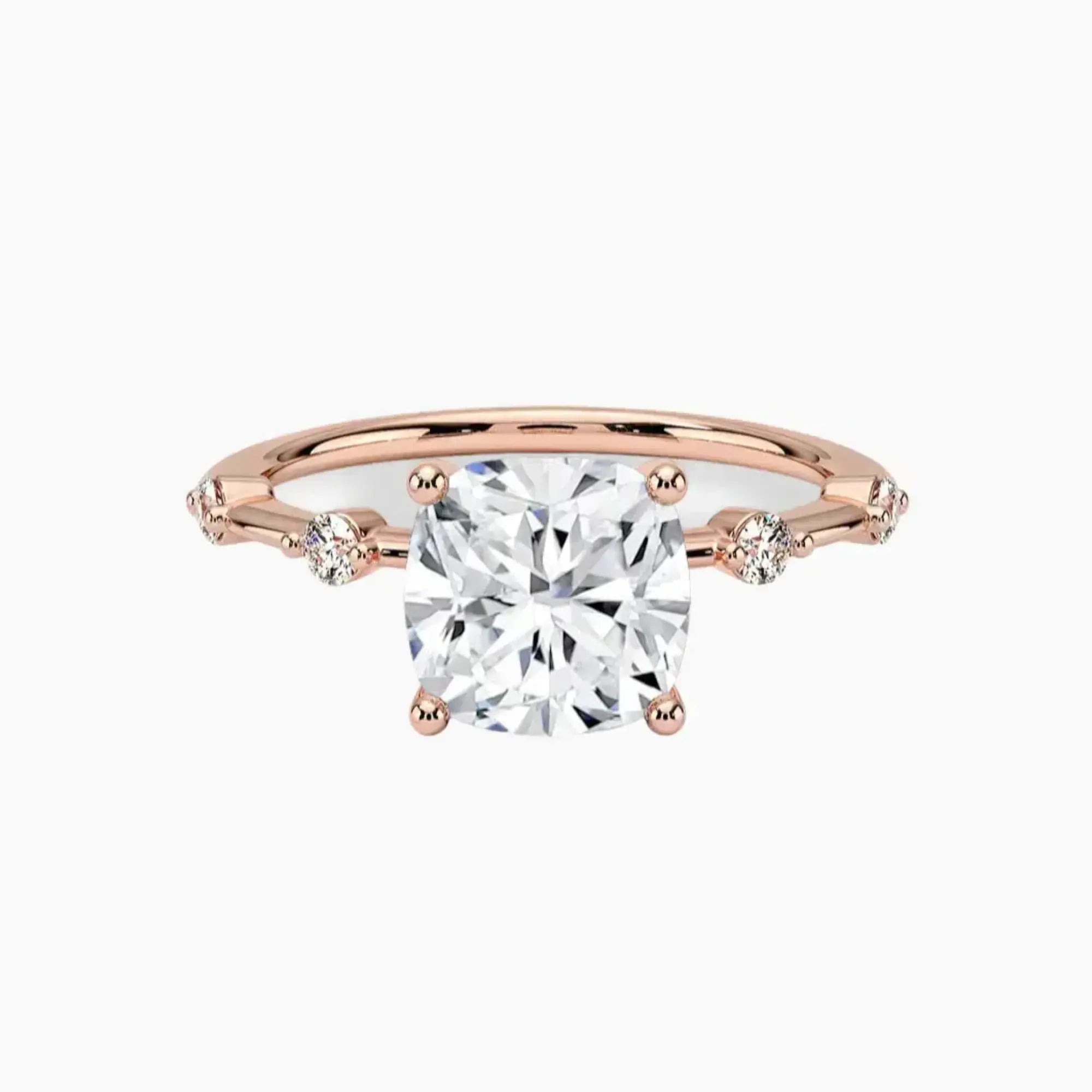 Sena Cushion Designer 1.5 Carat Lab Grown Diamond Engagement Ring in 14K Rose Gold
