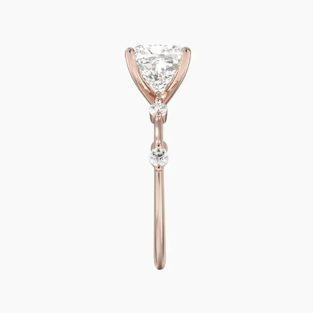 Sena Cushion Designer 3 Carat Lab Grown Diamond Engagement Ring in 14K Yellow Gold