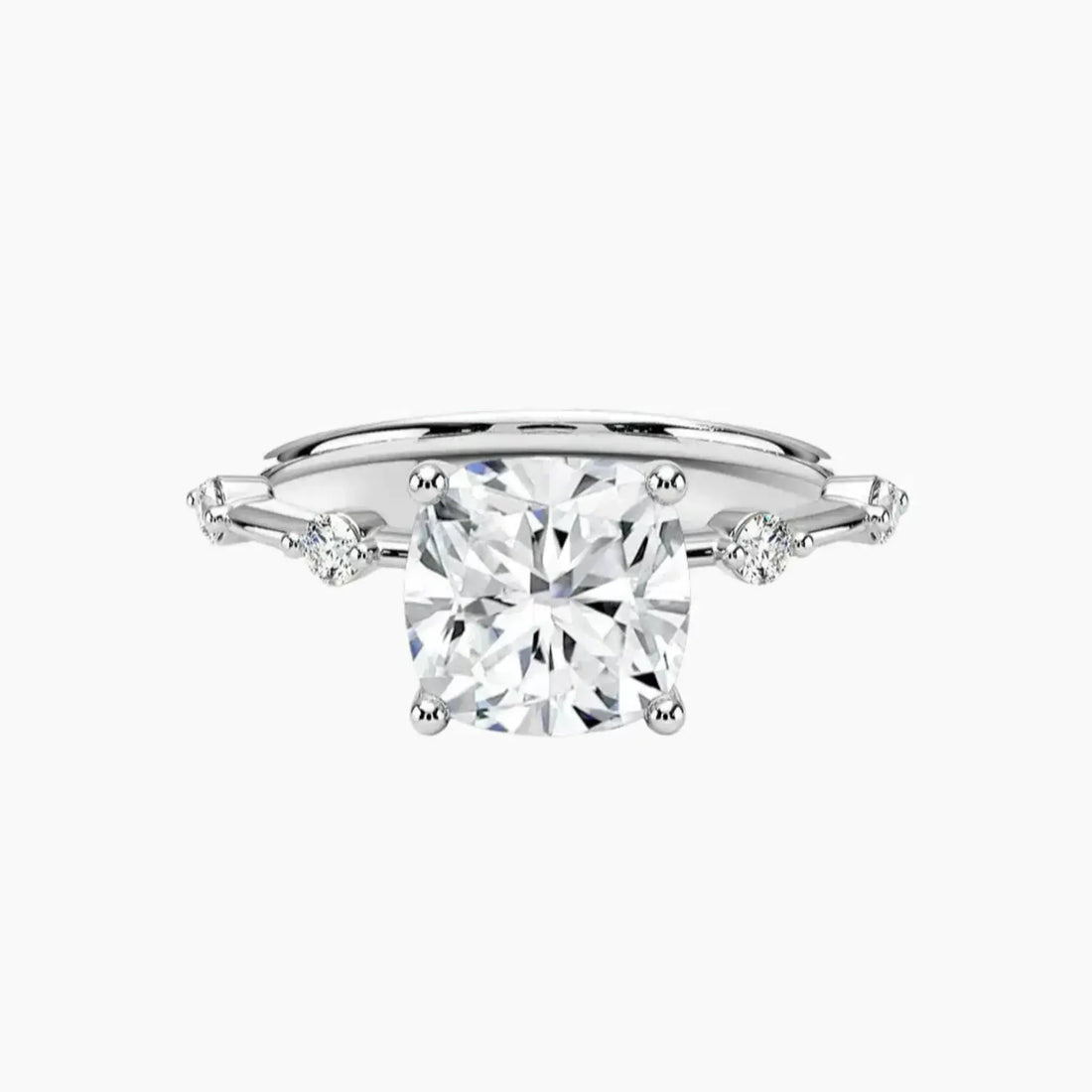 Sena Cushion Designer 2 Carat Lab Grown Diamond Engagement Ring in 18K Rose Gold