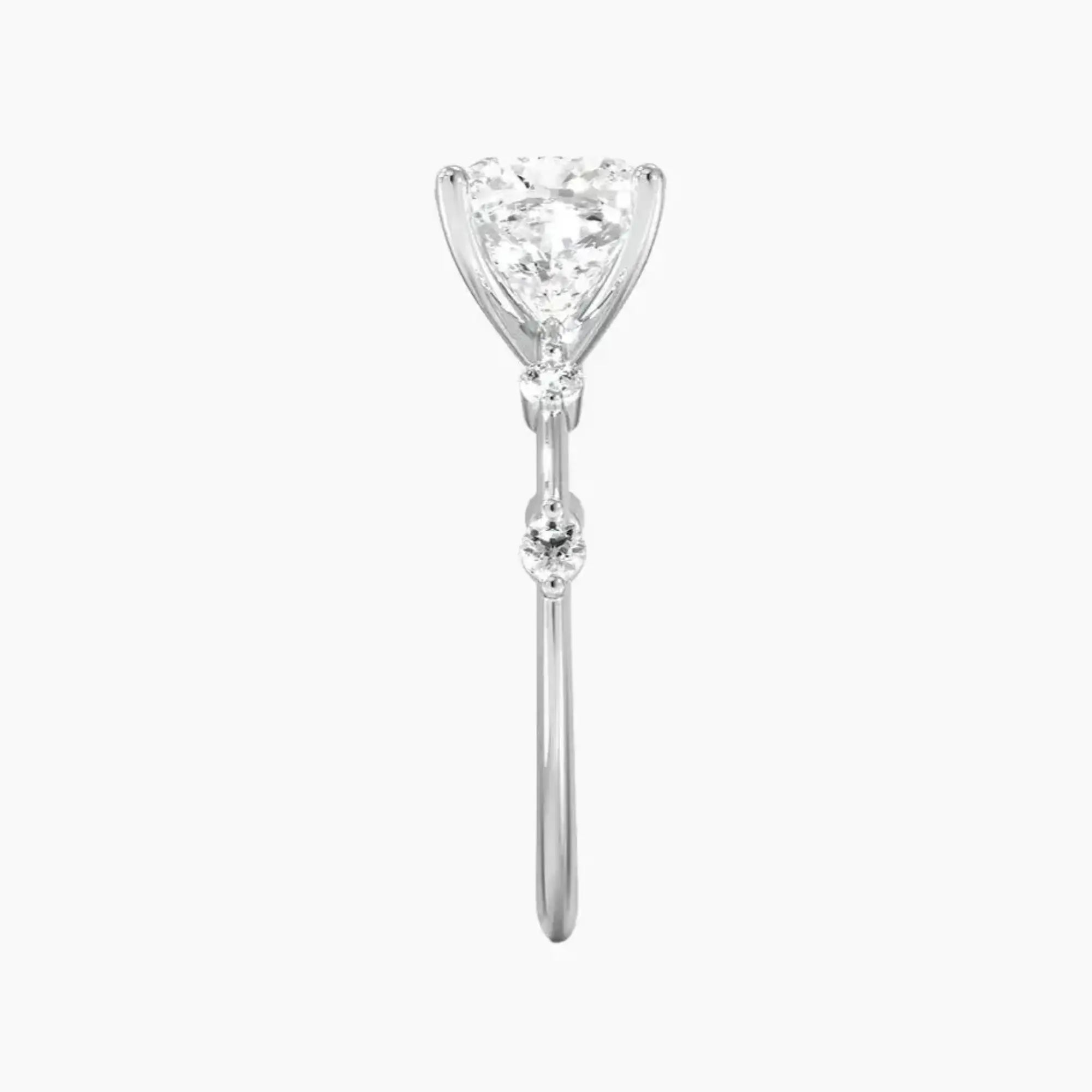 Sena Cushion Designer 1.5 Carat Lab Grown Diamond Engagement Ring in 18K White Gold