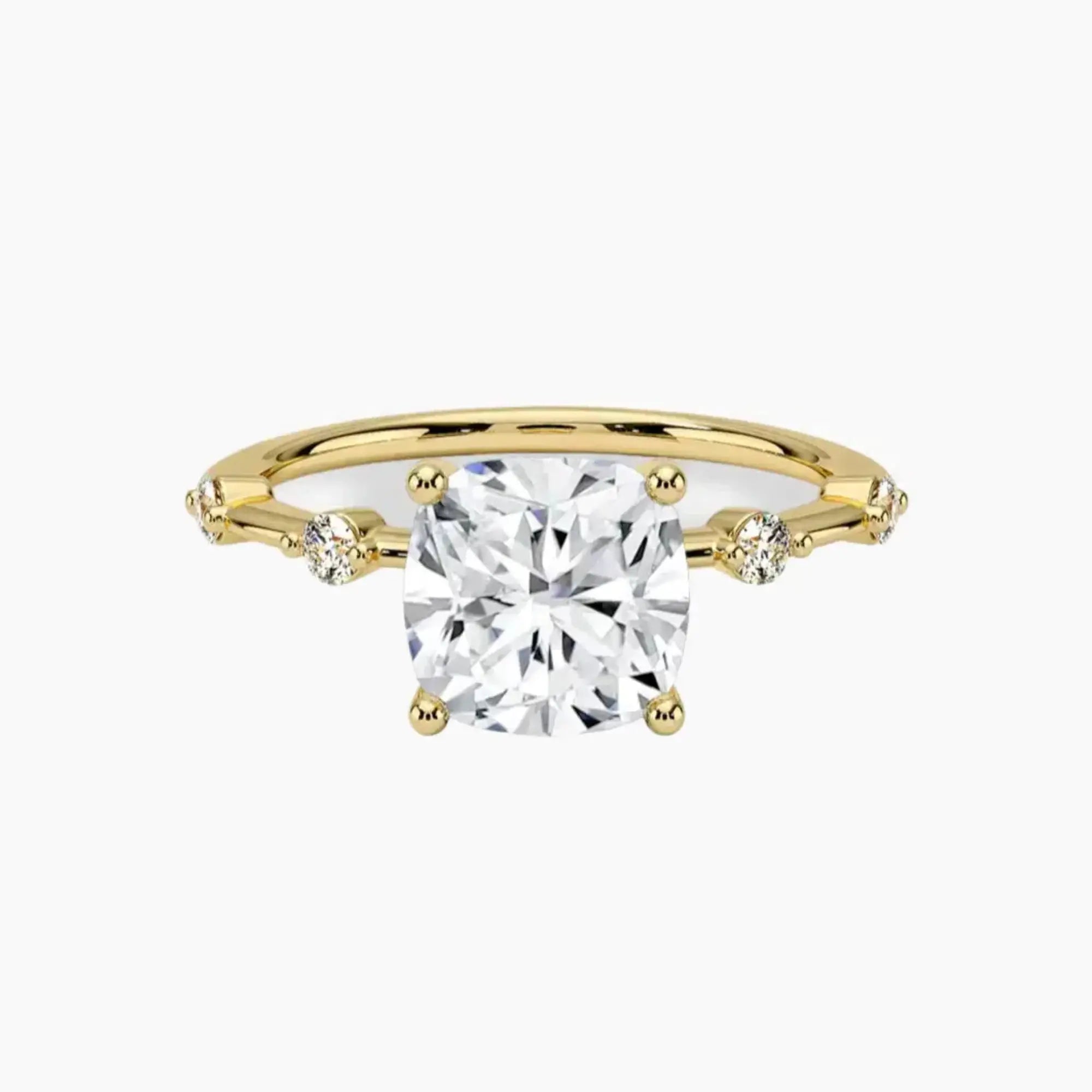 Sena Cushion Designer 2.5 Carat Lab Grown Diamond Engagement Ring in 18K White Gold