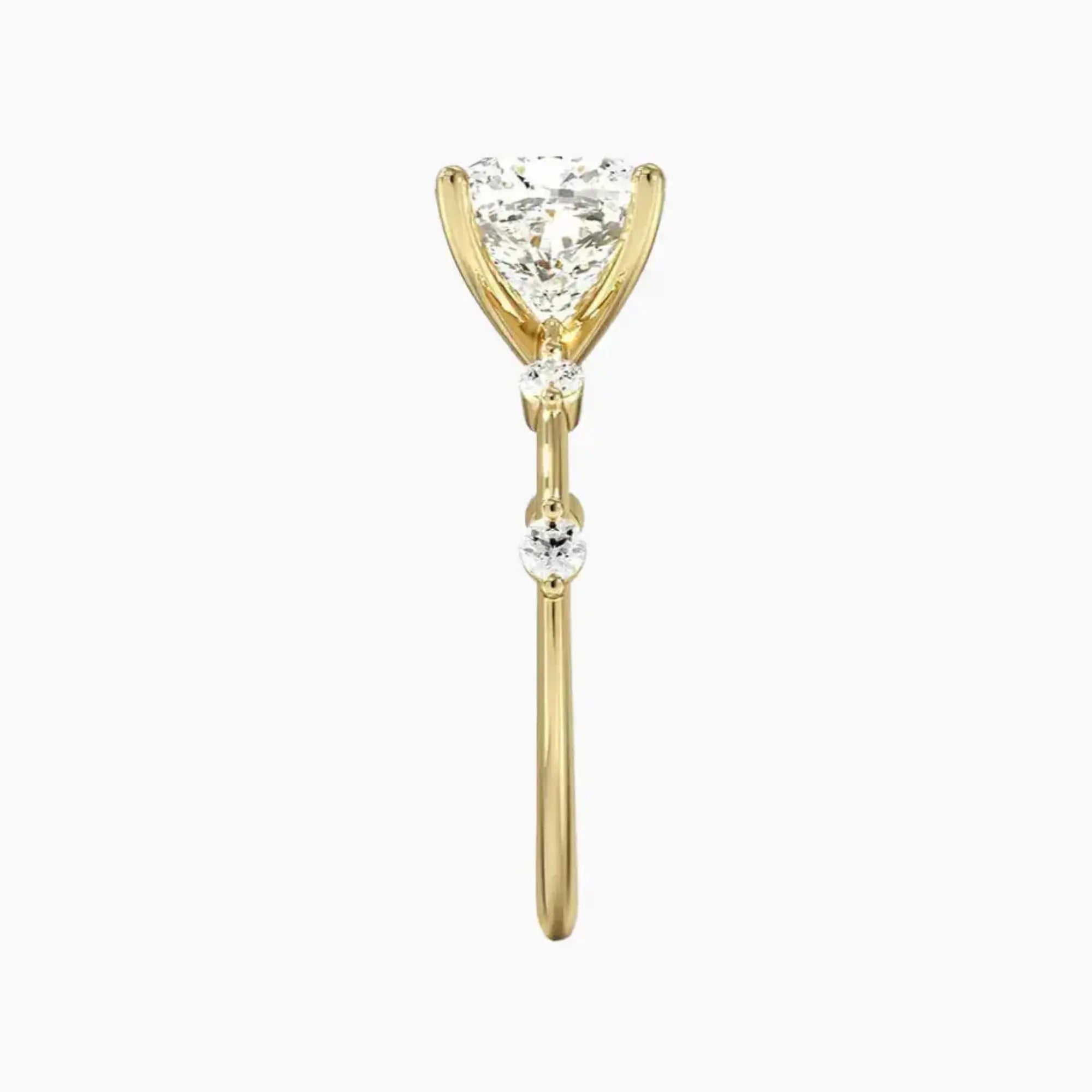 Sena Cushion Designer 3 Carat Lab Grown Diamond Engagement Ring in 18K Yellow Gold
