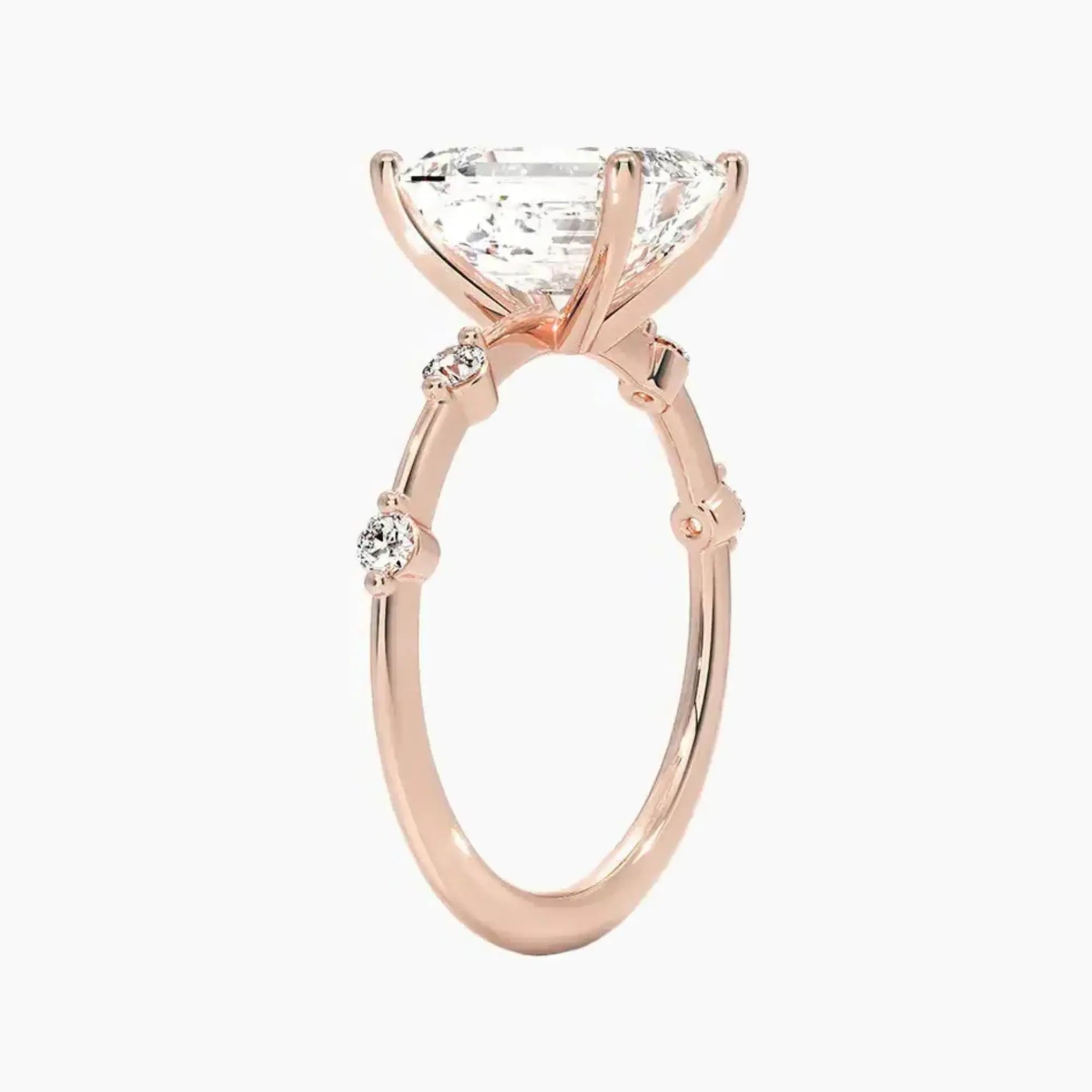 Sena Emerald Designer 3 Carat Lab Grown Diamond Engagement Ring in 14K White Gold