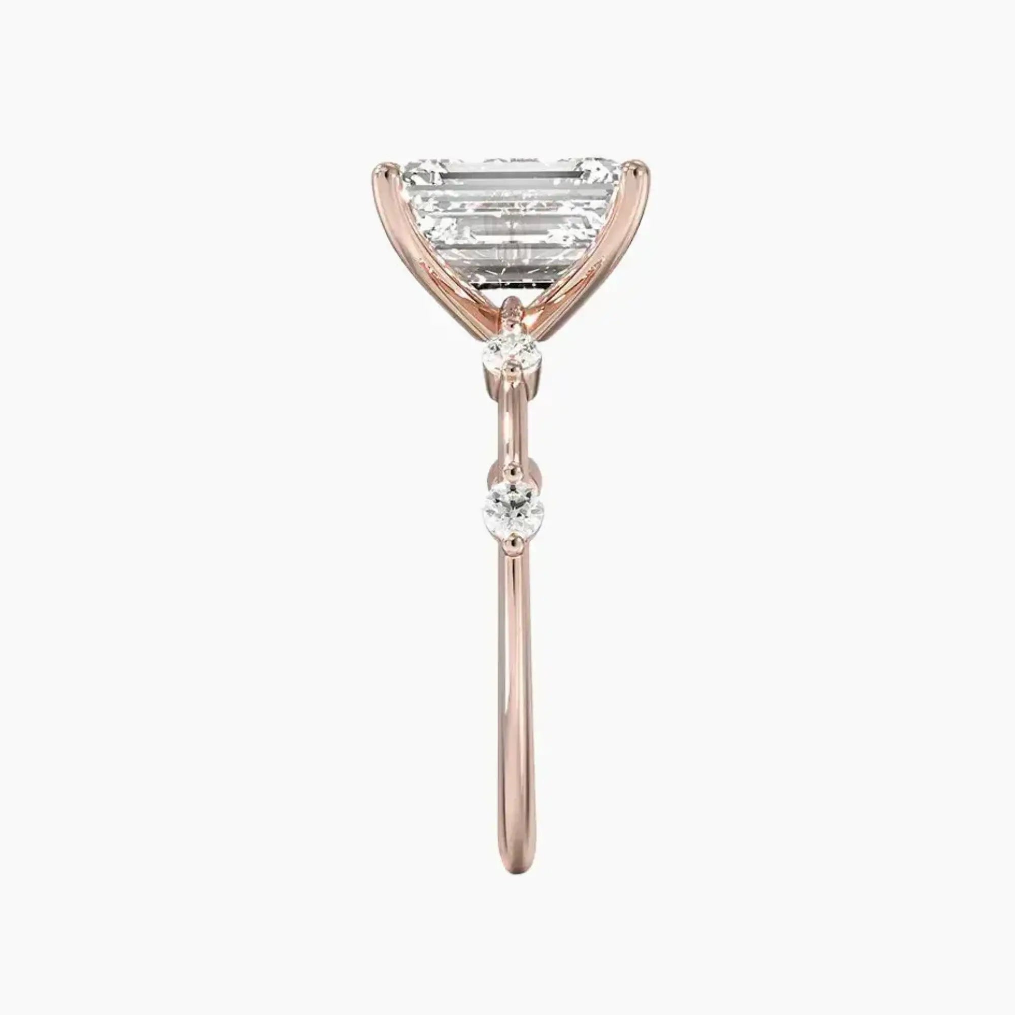 Sena Emerald Designer 1 Carat Lab Grown Diamond Engagement Ring in 14K Yellow Gold