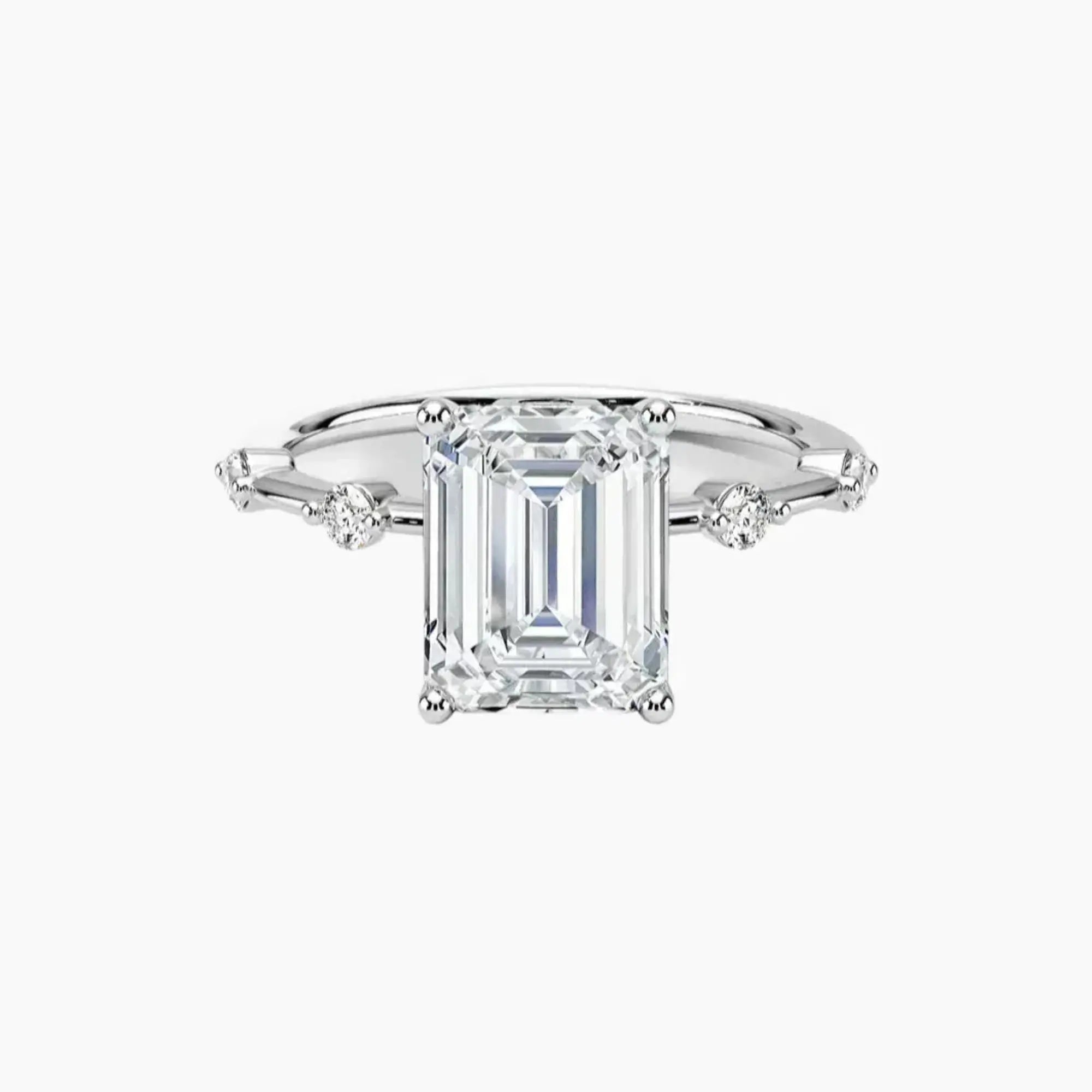 Sena Emerald Designer 1 Carat Lab Grown Diamond Engagement Ring in 18K Rose Gold