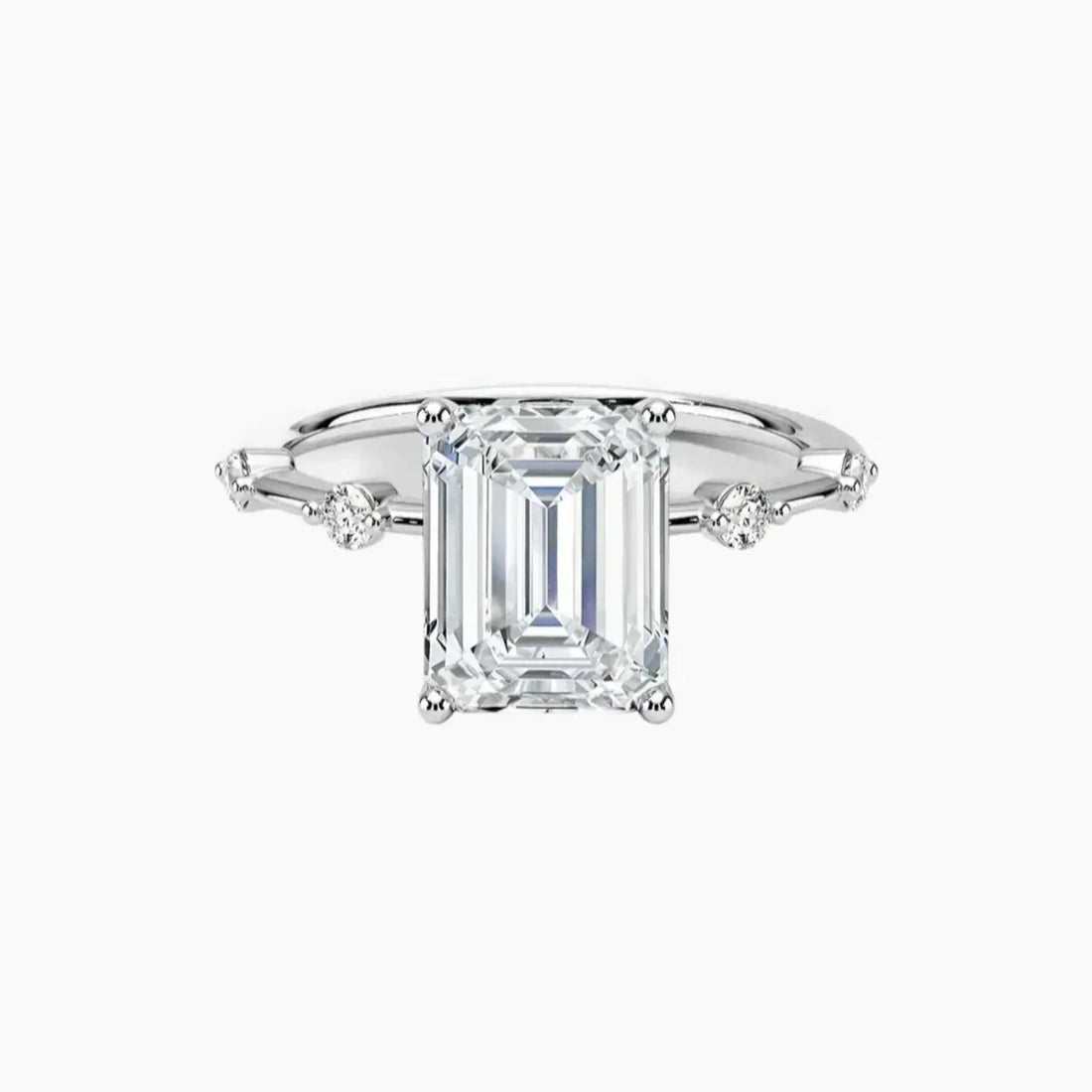 Sena Emerald Designer 1 Carat Lab Grown Diamond Engagement Ring in 18K Rose Gold