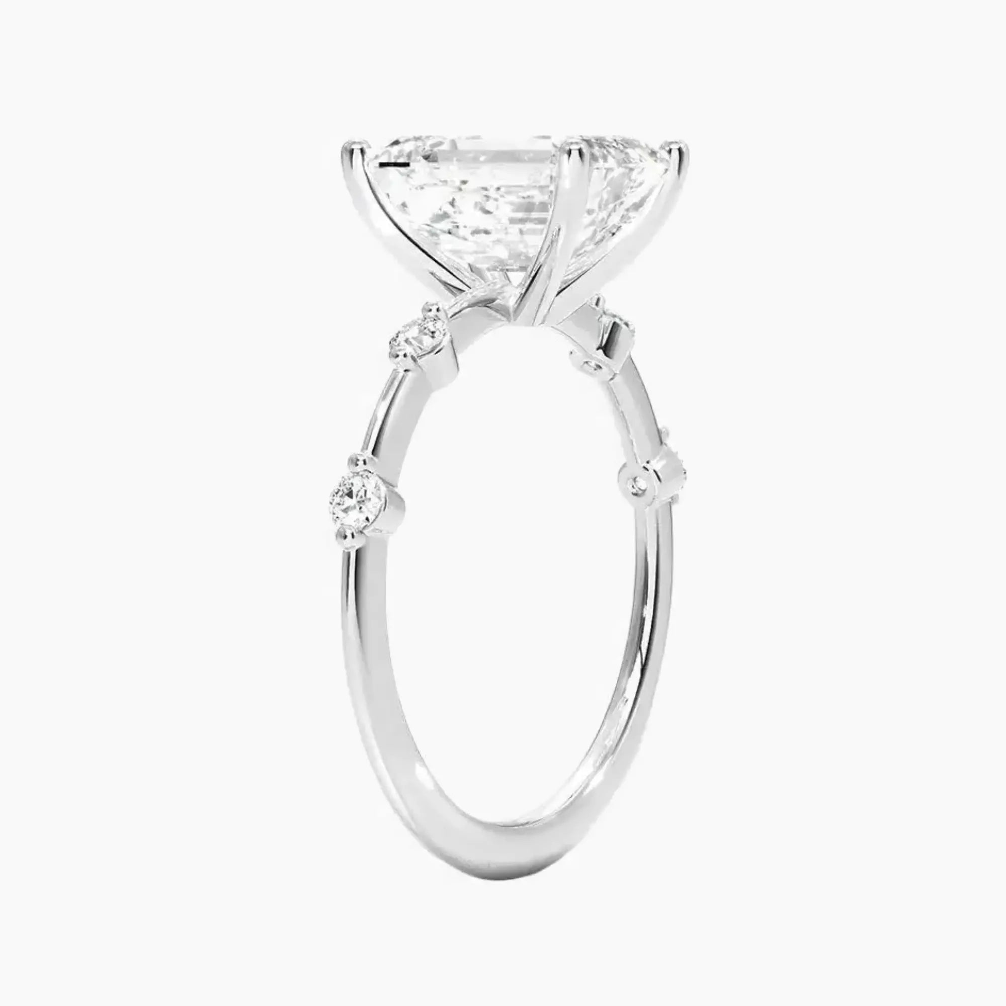 Sena Emerald Designer 1 Carat Lab Grown Diamond Engagement Ring in 14K Yellow Gold