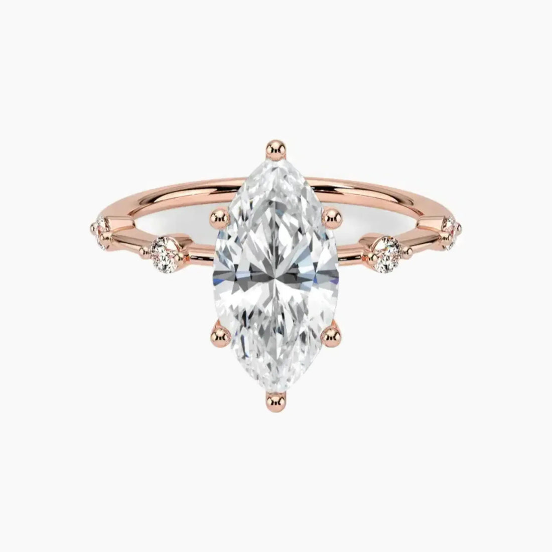 Sena Marquise Designer 1 Carat Lab Grown Diamond Engagement Ring in 14K White Gold