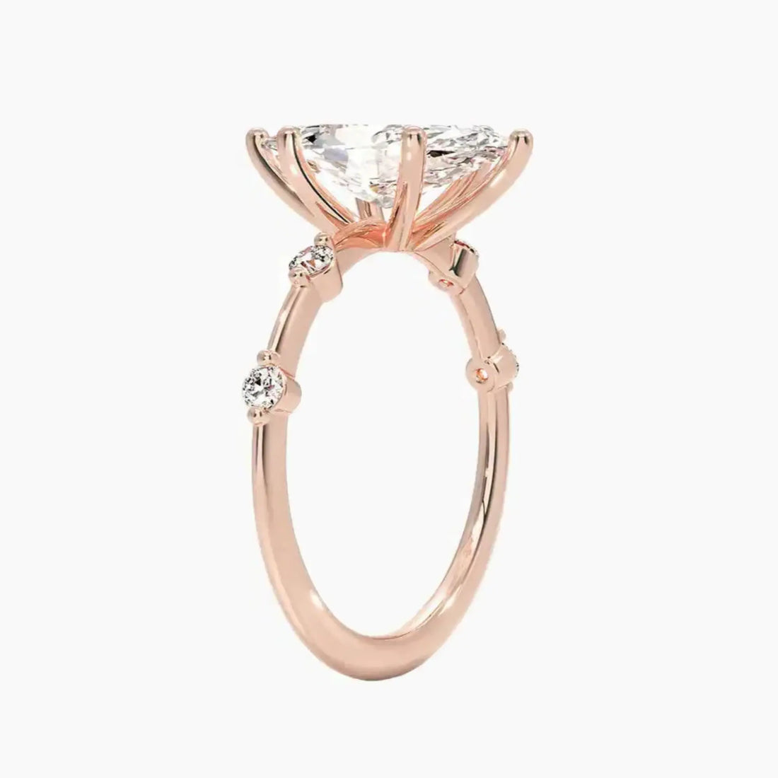 Sena Marquise Designer 1.5 Carat Lab Grown Diamond Engagement Ring in 14K Yellow Gold