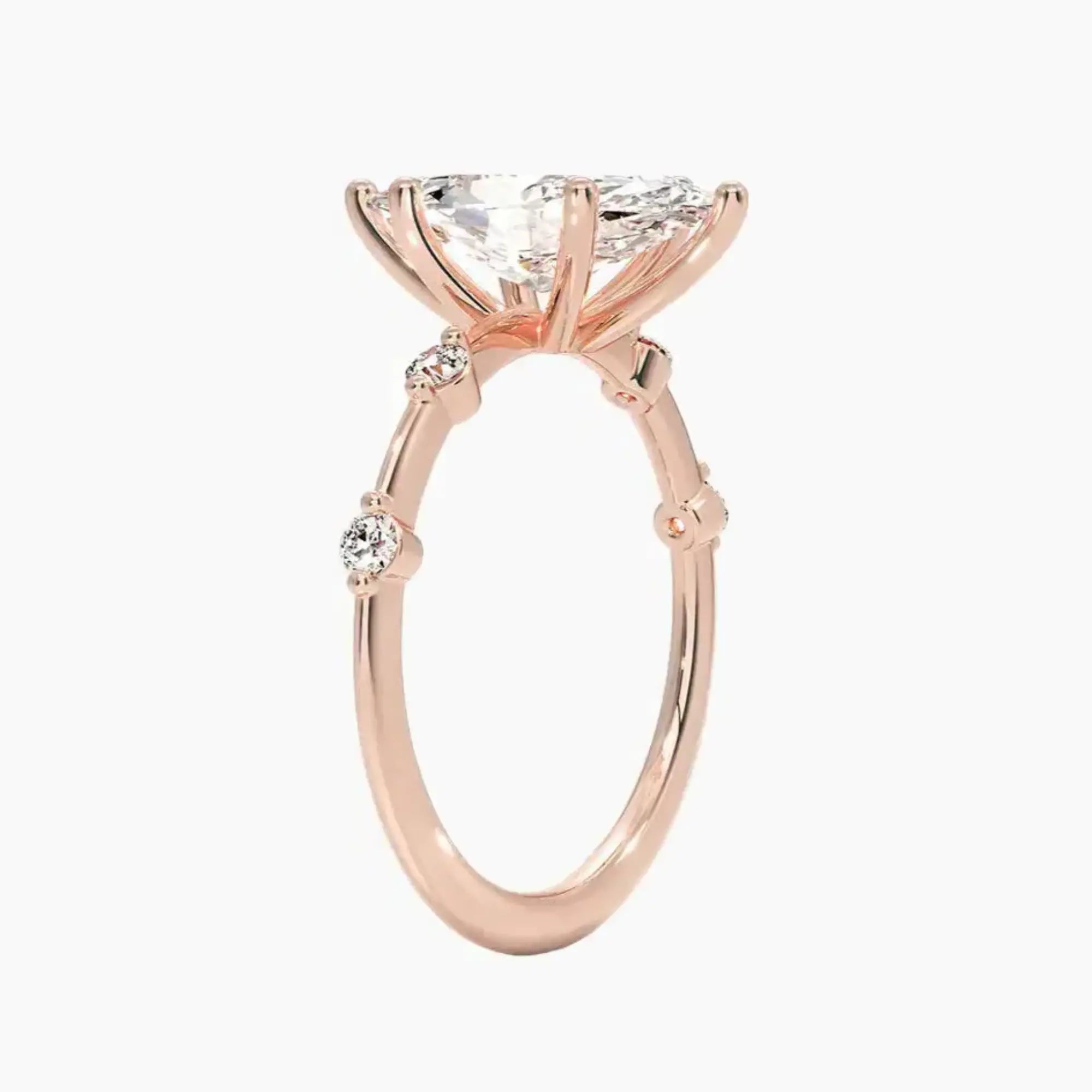 Sena Marquise Designer 1 Carat Lab Grown Diamond Engagement Ring in 14K White Gold